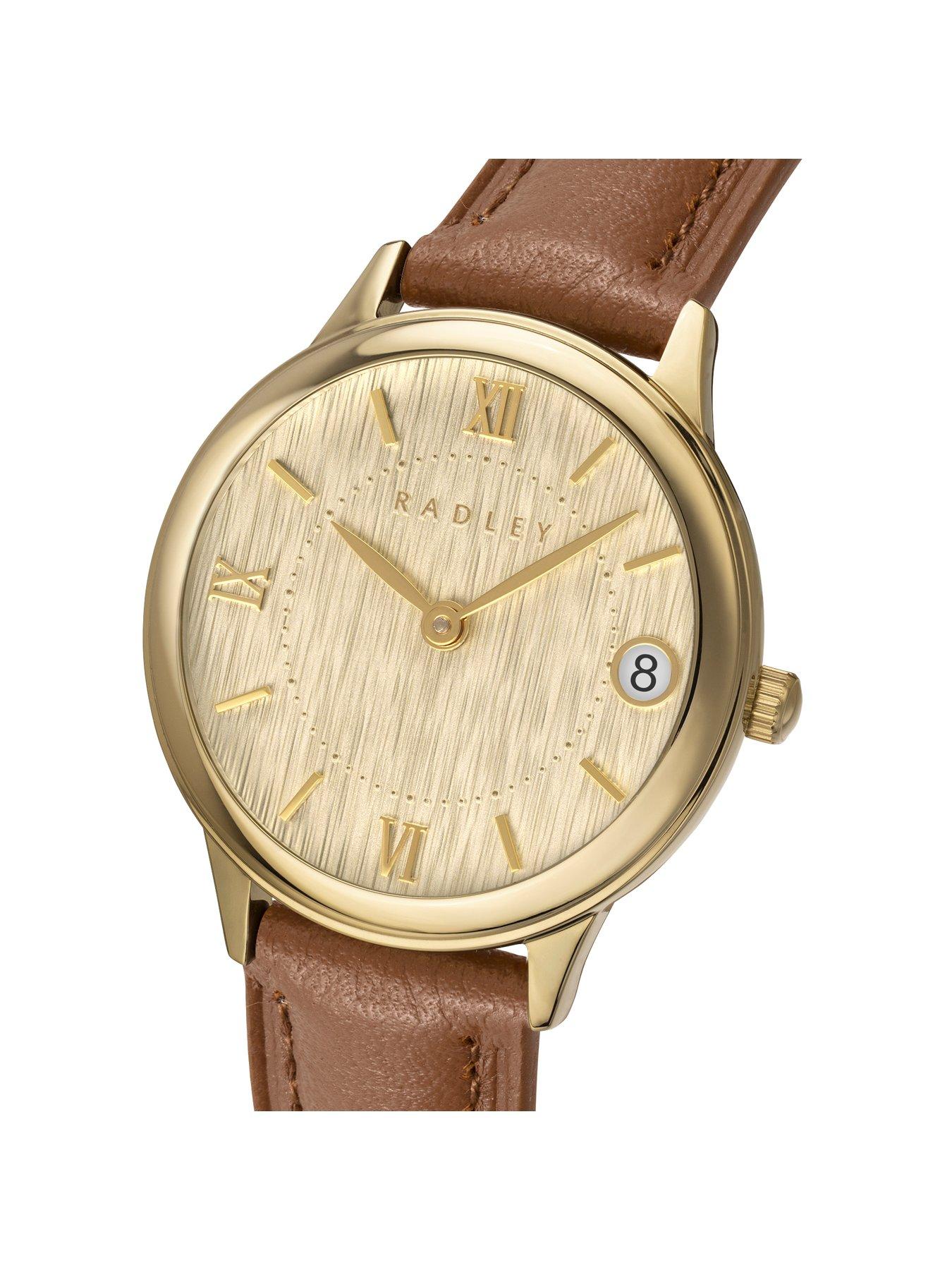 Image 2 of 4 of Radley Ladies Gold Plated Round Cognac Leather Strap Watch