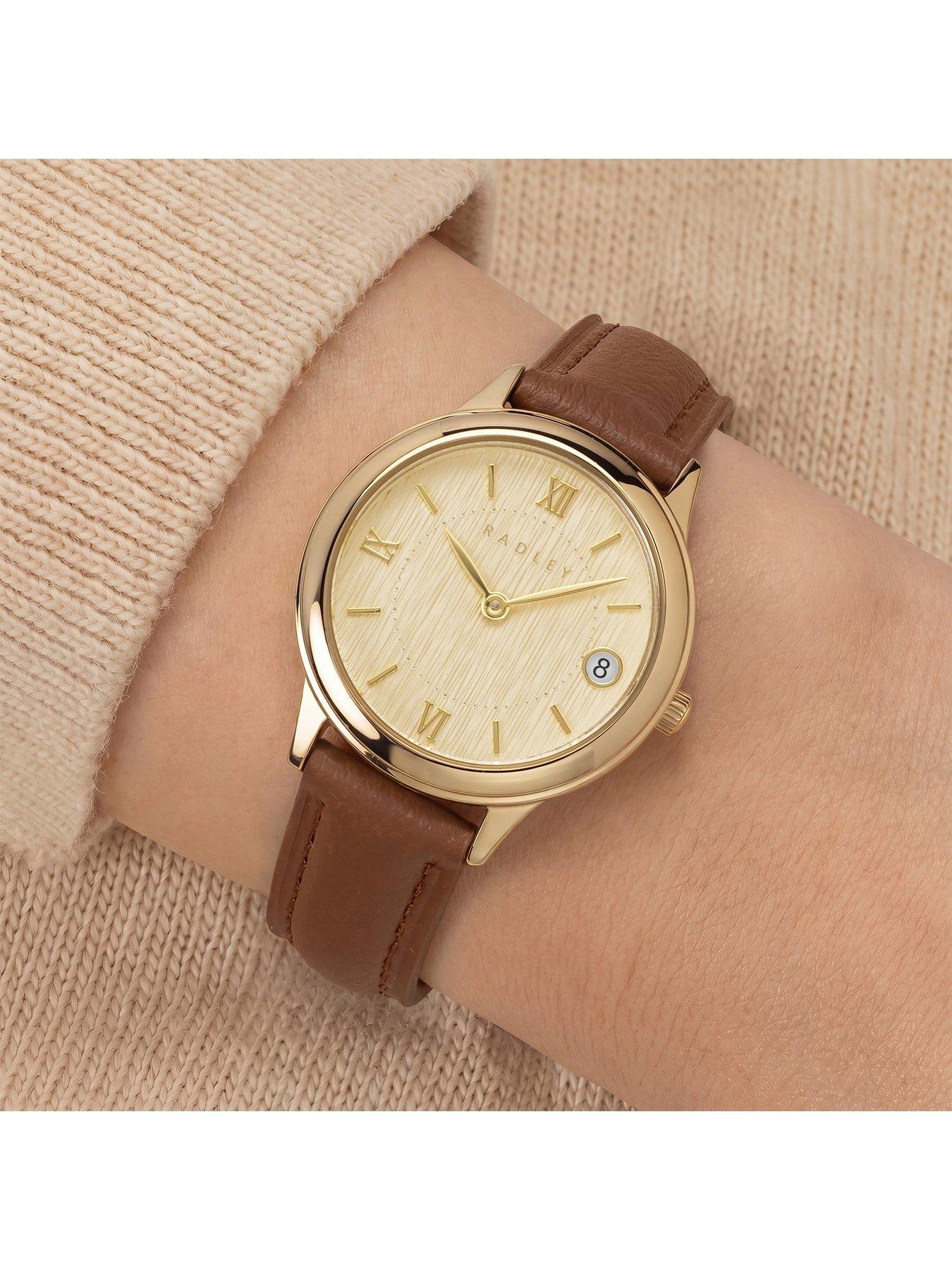 Image 3 of 4 of Radley Ladies Gold Plated Round Cognac Leather Strap Watch