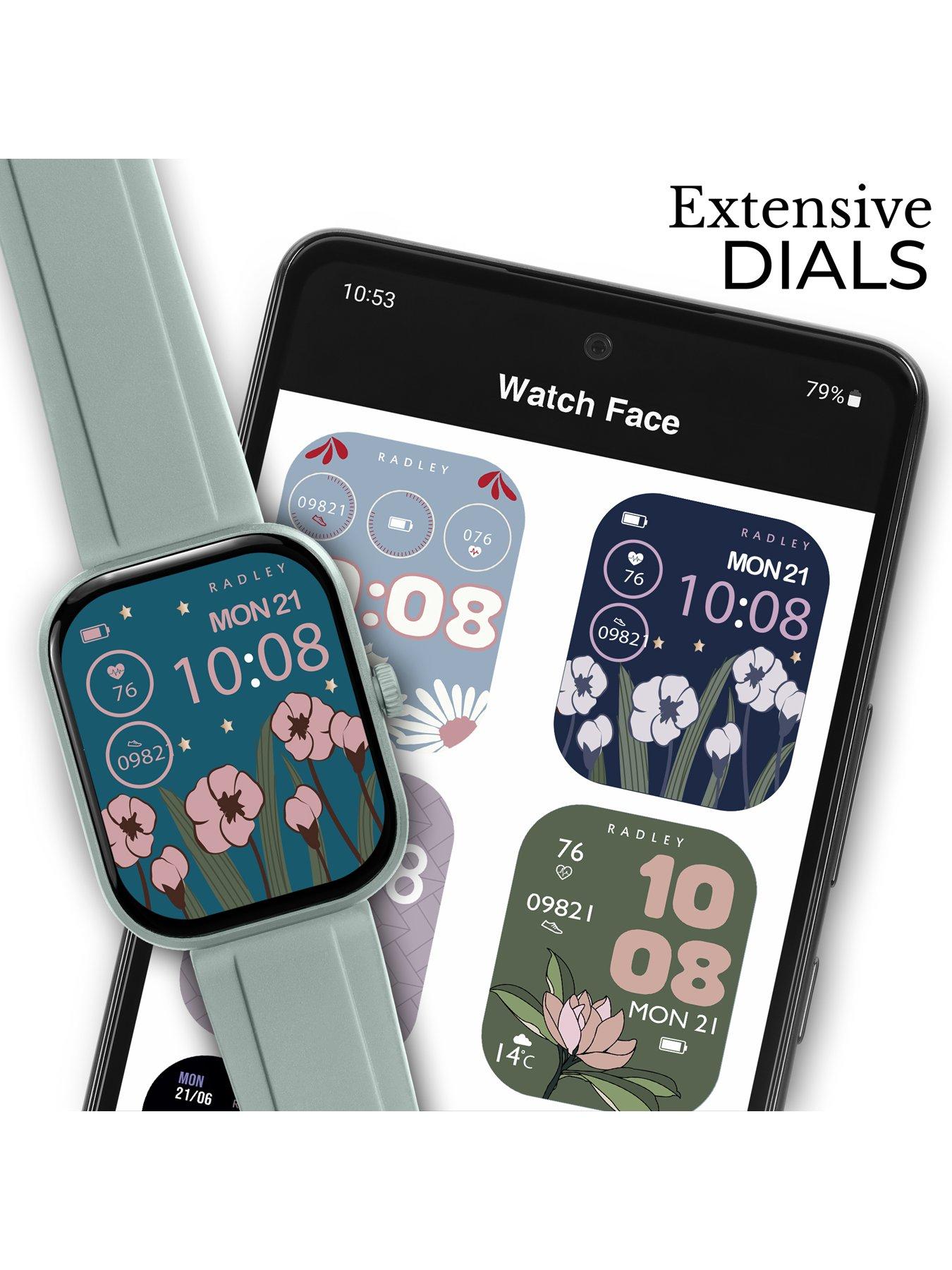 Image 3 of 6 of Radley Series 55 Green Water Silicone Strap Smart Watch