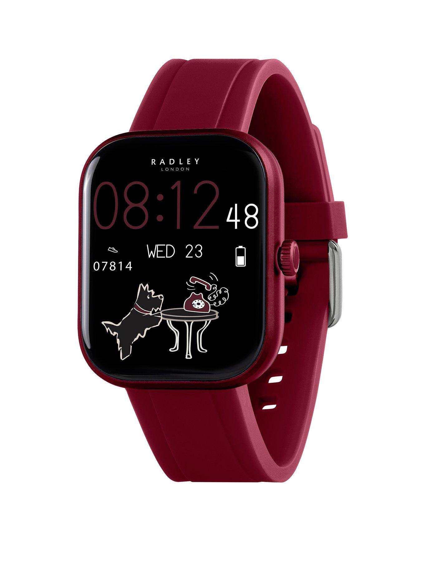 Image 1 of 6 of Radley Series 55 Dark Cherry Silicone Strap Smart Watch