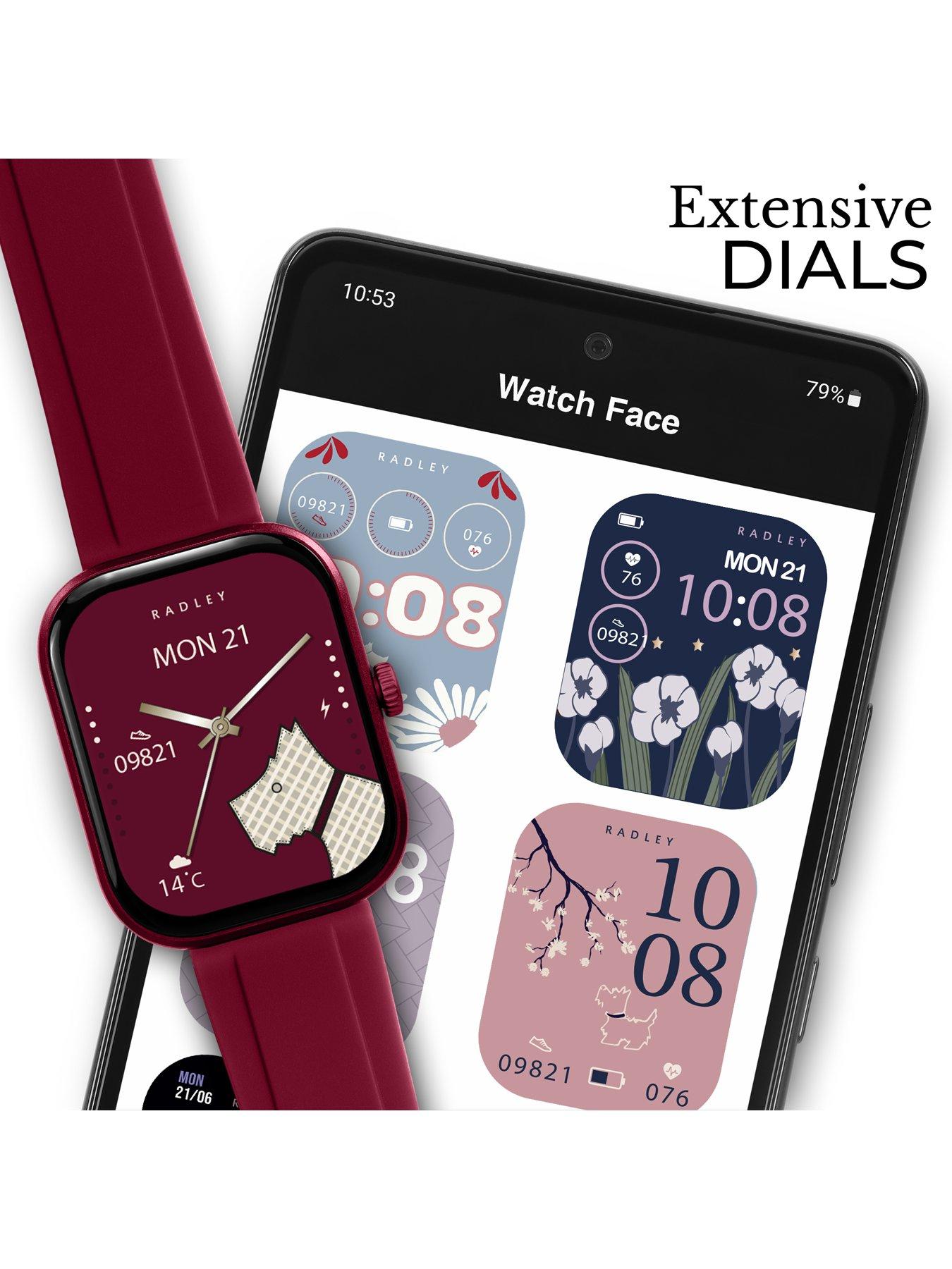 Image 3 of 6 of Radley Series 55 Dark Cherry Silicone Strap Smart Watch
