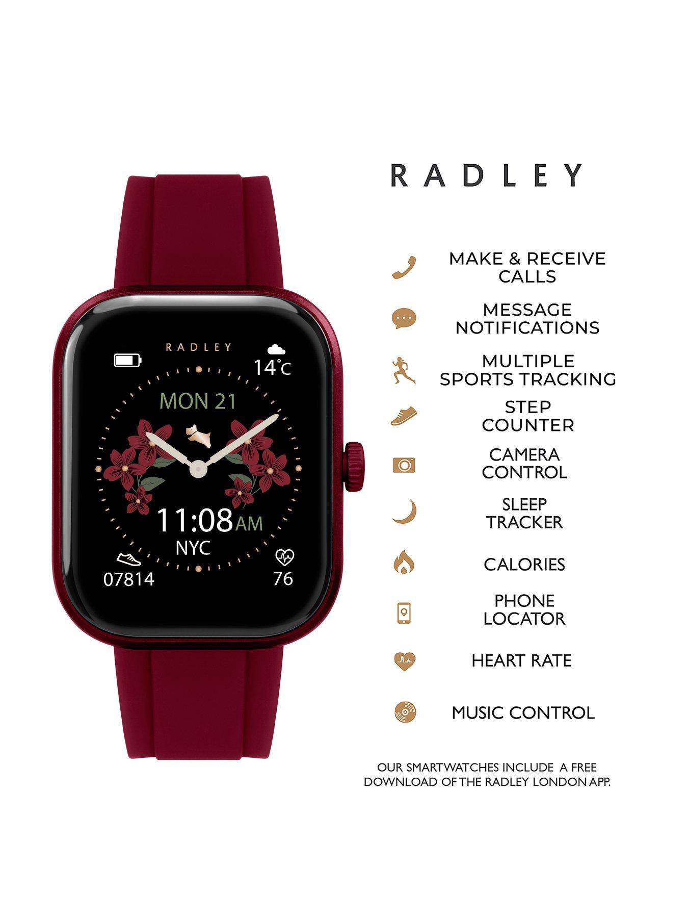 Image 4 of 6 of Radley Series 55 Dark Cherry Silicone Strap Smart Watch
