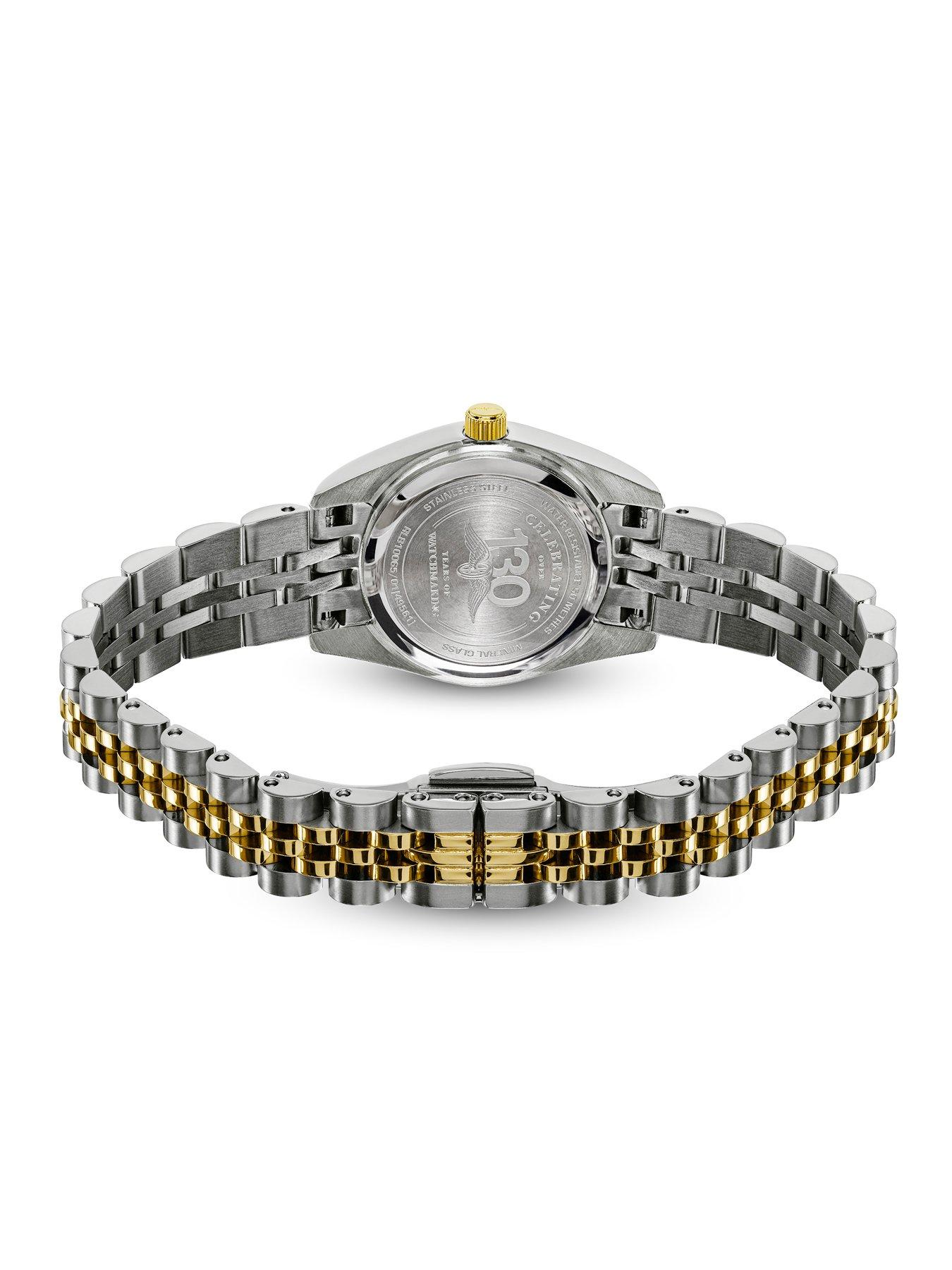 Image 4 of 6 of Rotary Ladies Cocktail Stone Set Dial Two Tone Plated Stainless Steel Bracelet Watch