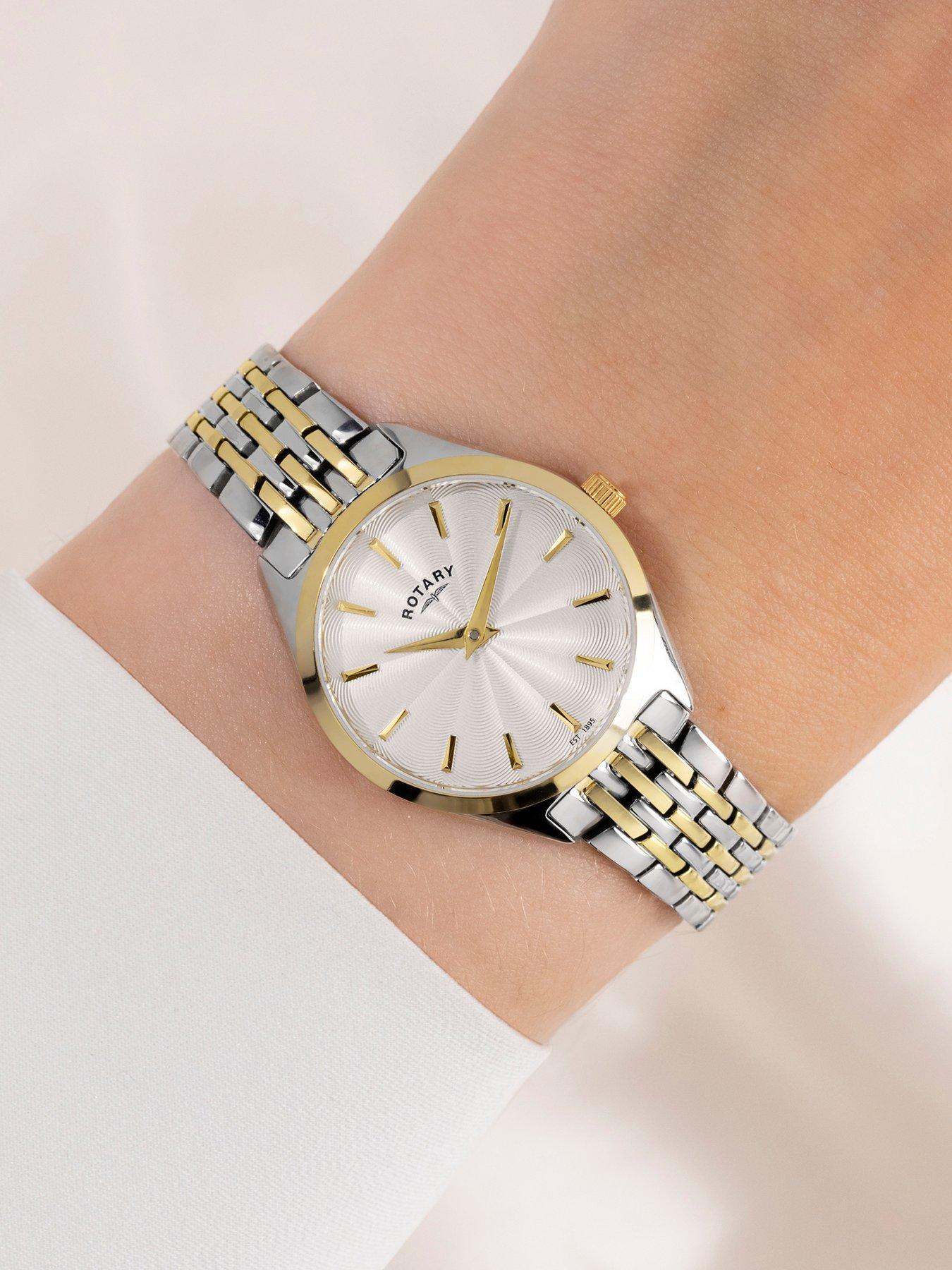 Image 3 of 6 of Rotary Ladies Ultra Slim SS/GP Bracelet White Dial 50m