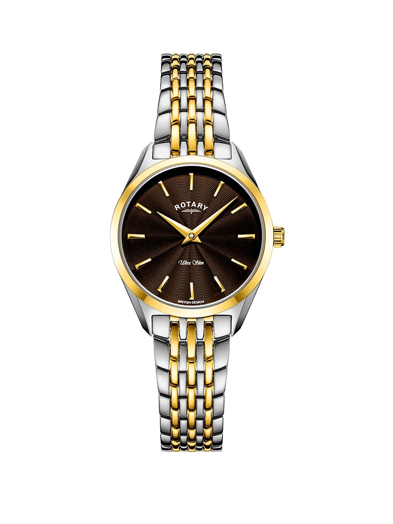 Rotary Rotary Ultra Slim Ladies Two Tone GP SS Bracelet