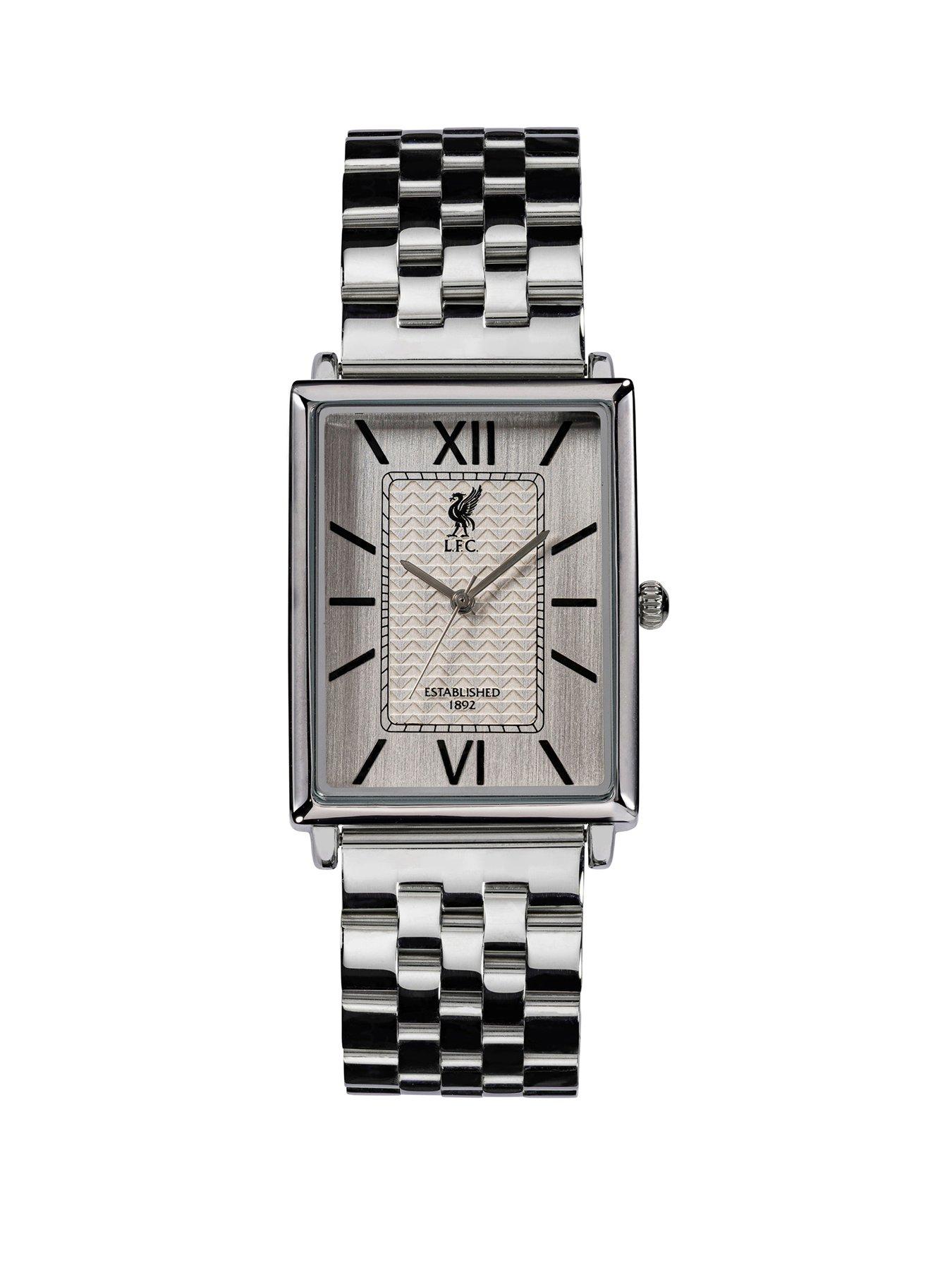 Image 1 of 3 of Liverpool FC Liverpool Football Club Silver Quartz Watch with Rectangle Face