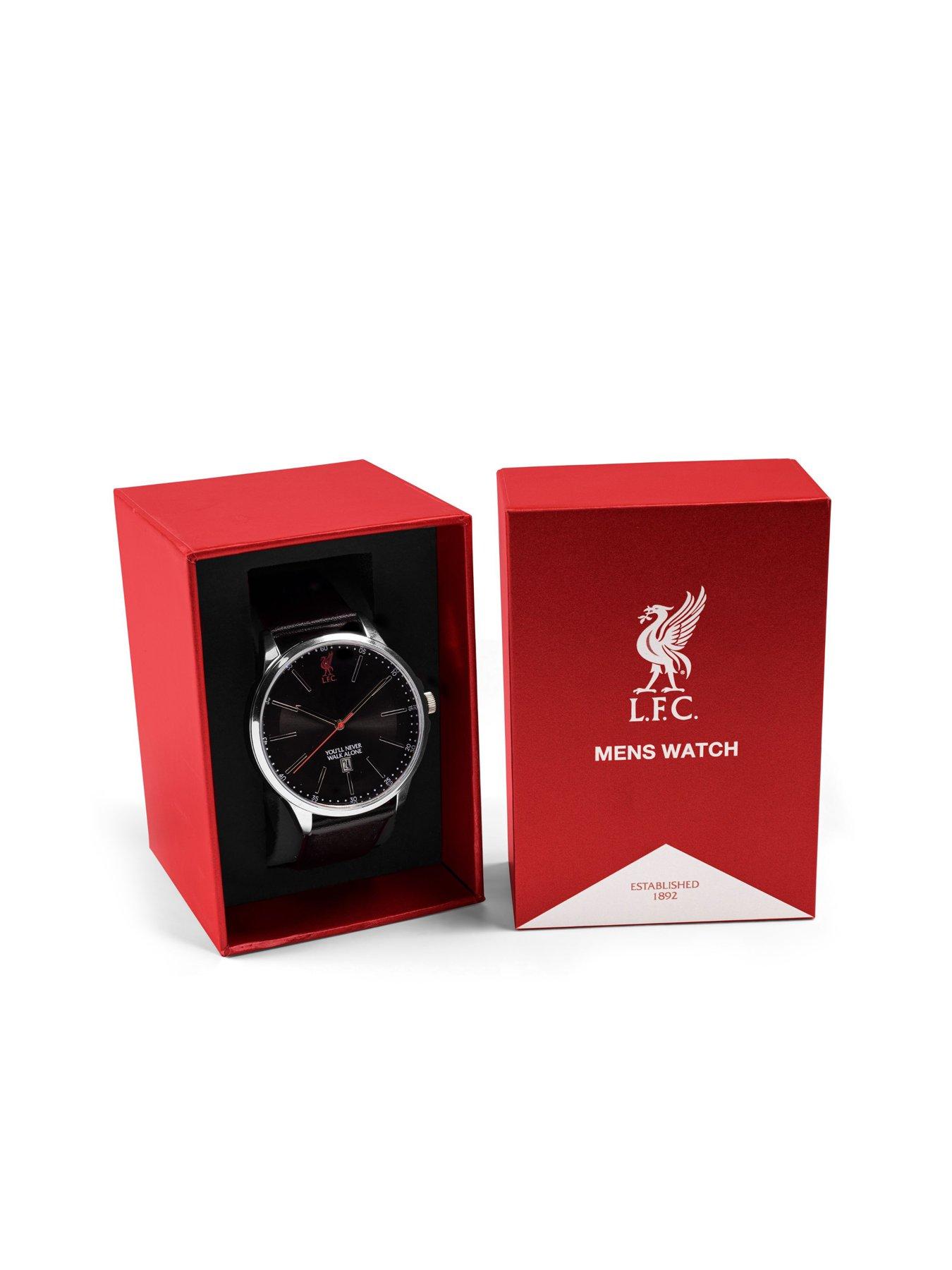 Image 4 of 4 of Liverpool FC Liverpool Football Club Silver Sleek Watch with Black Strap