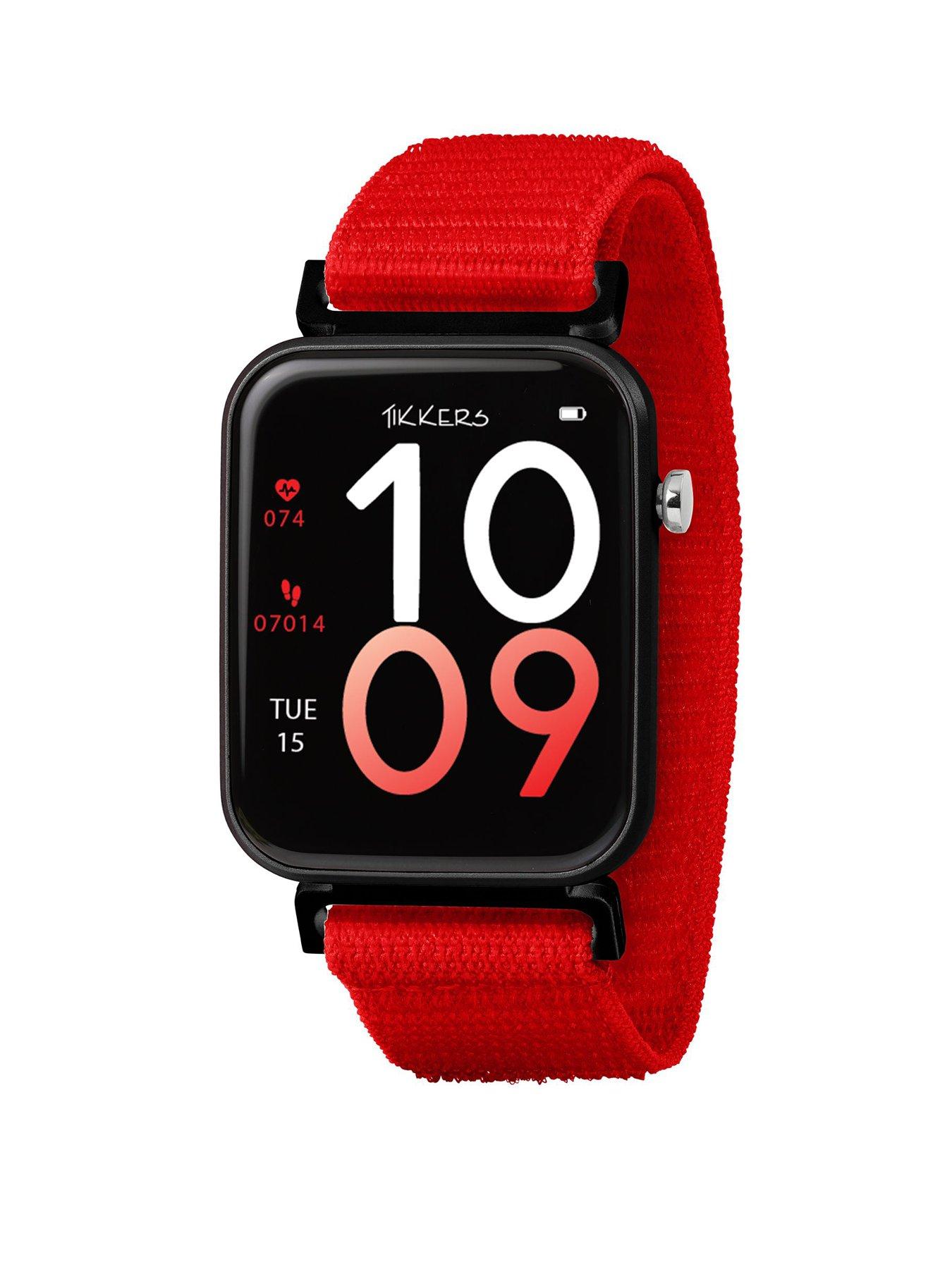 Tikkers Smart Series 13 Red Valcro Strap Smart watch