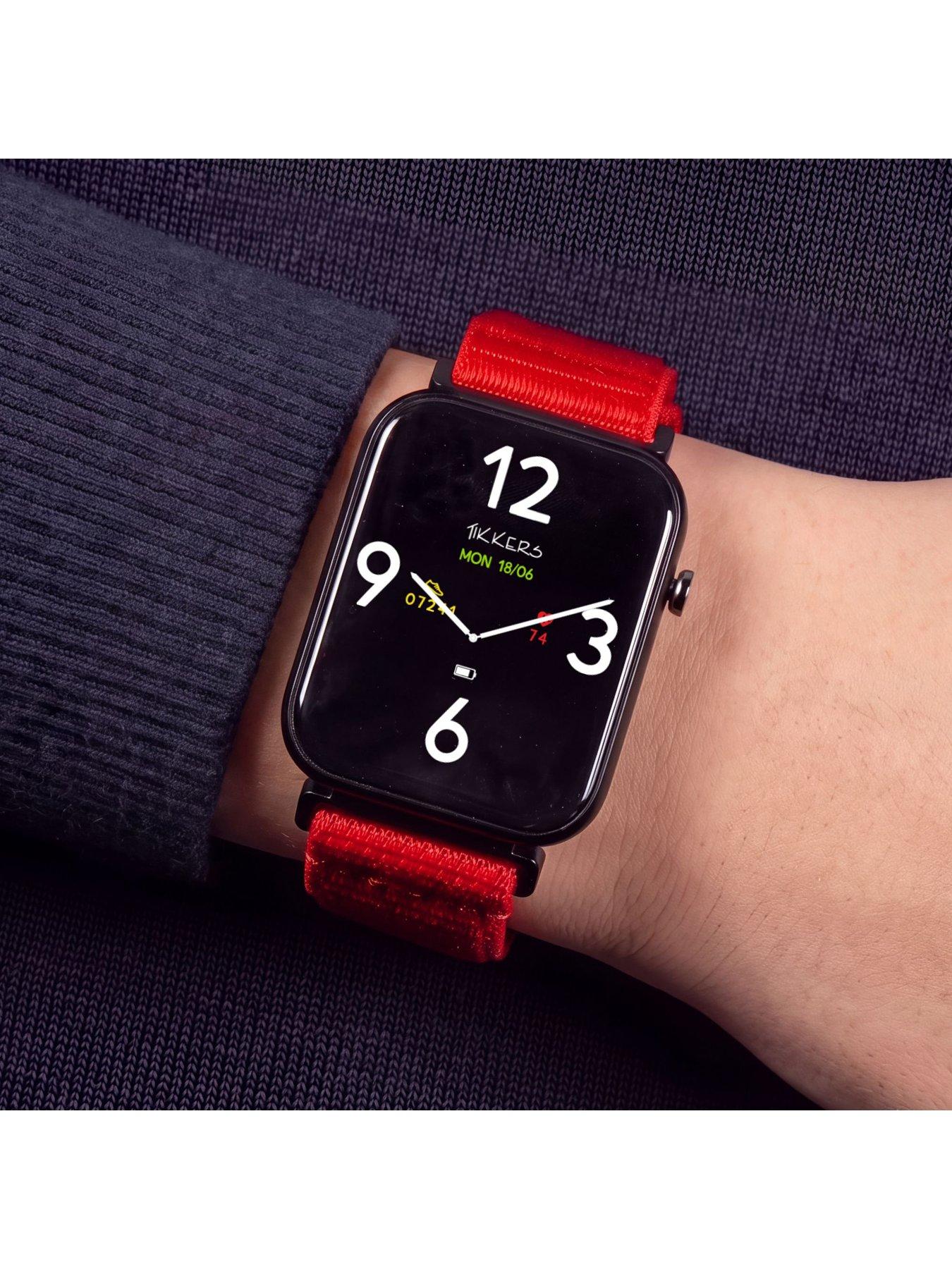 Image 2 of 6 of Tikkers Smart Series 13 Red Valcro Strap Smart watch