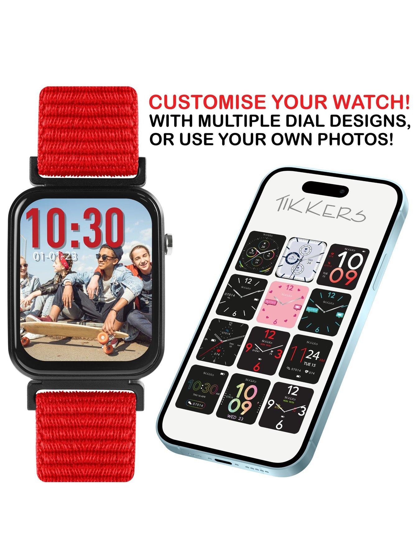 Image 3 of 6 of Tikkers Smart Series 13 Red Valcro Strap Smart watch
