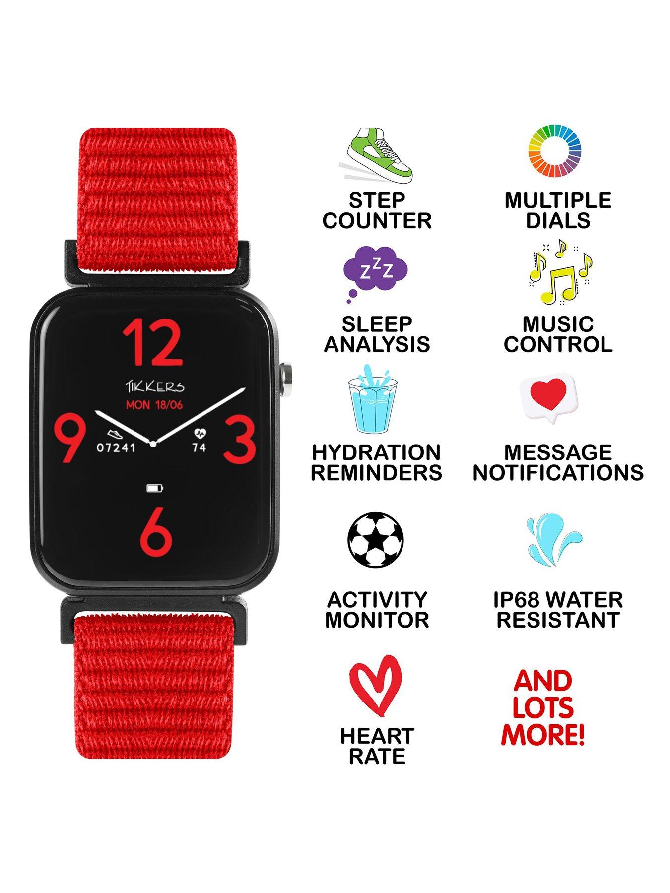 Image 4 of 6 of Tikkers Smart Series 13 Red Valcro Strap Smart watch