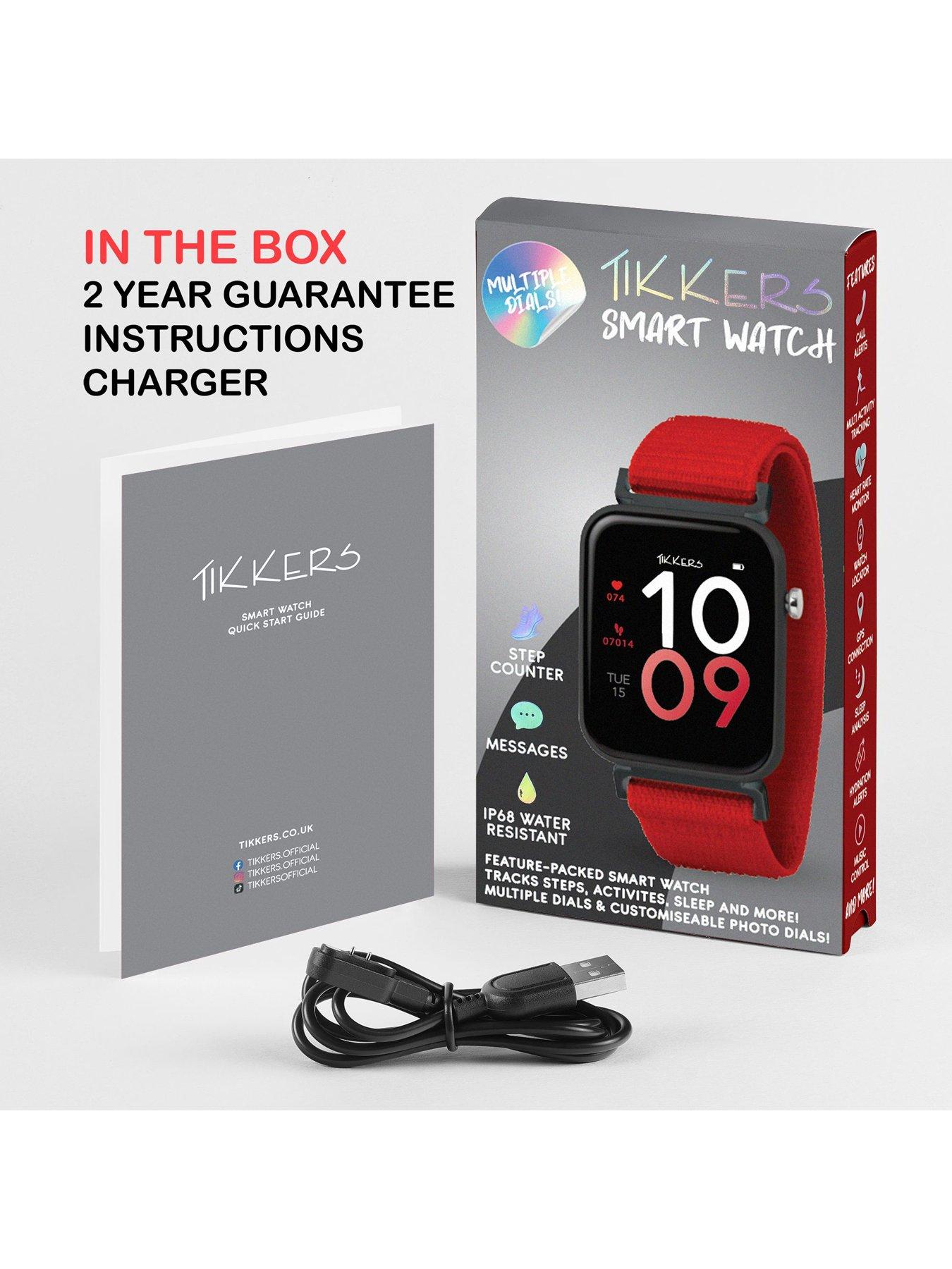 Image 6 of 6 of Tikkers Smart Series 13 Red Valcro Strap Smart watch
