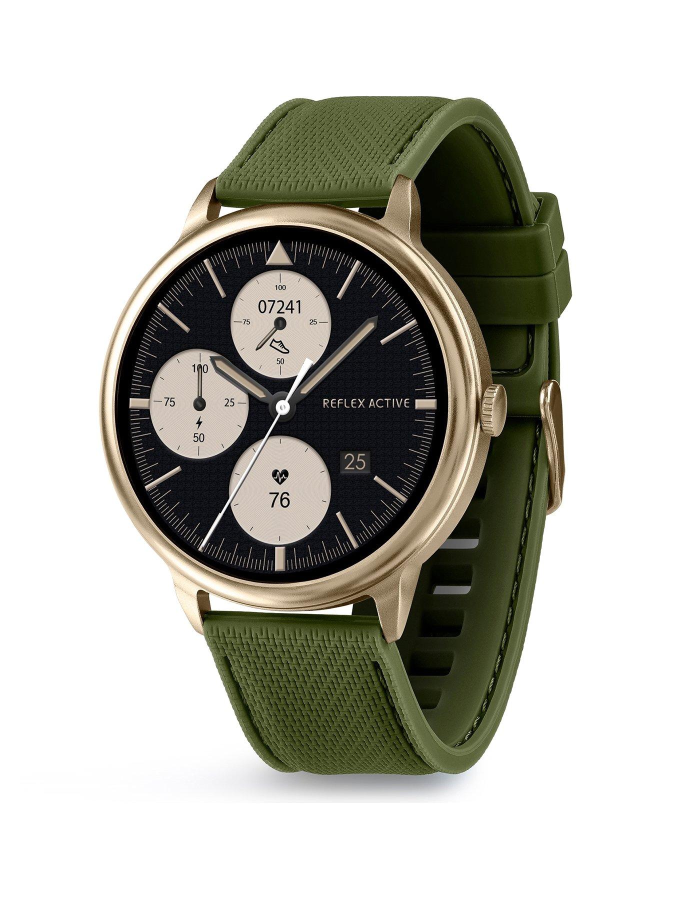 Image 1 of 8 of Reflex Active Spectra Khaki Silicone Strap Smart Watch