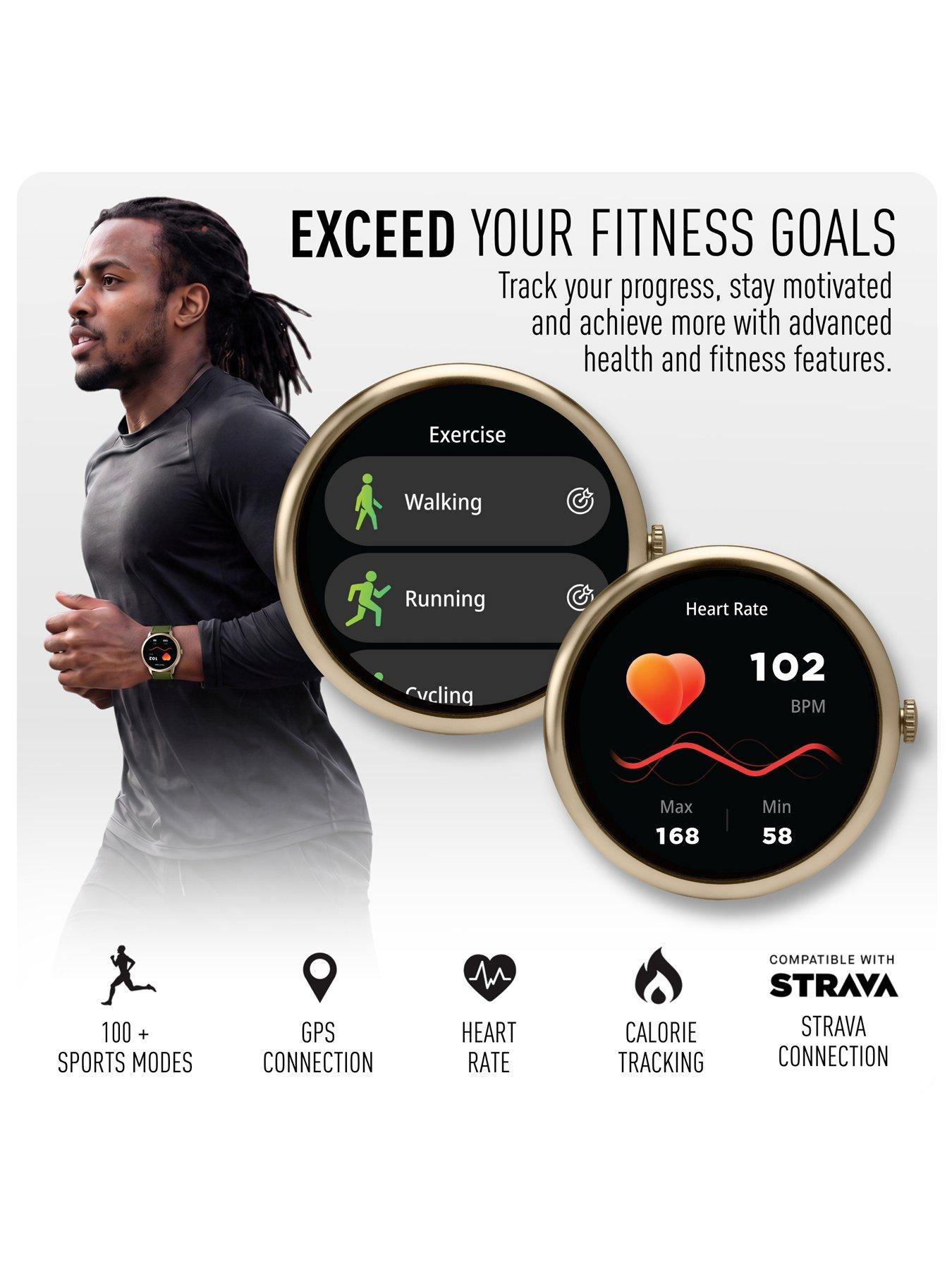 Image 2 of 8 of Reflex Active Spectra Khaki Silicone Strap Smart Watch