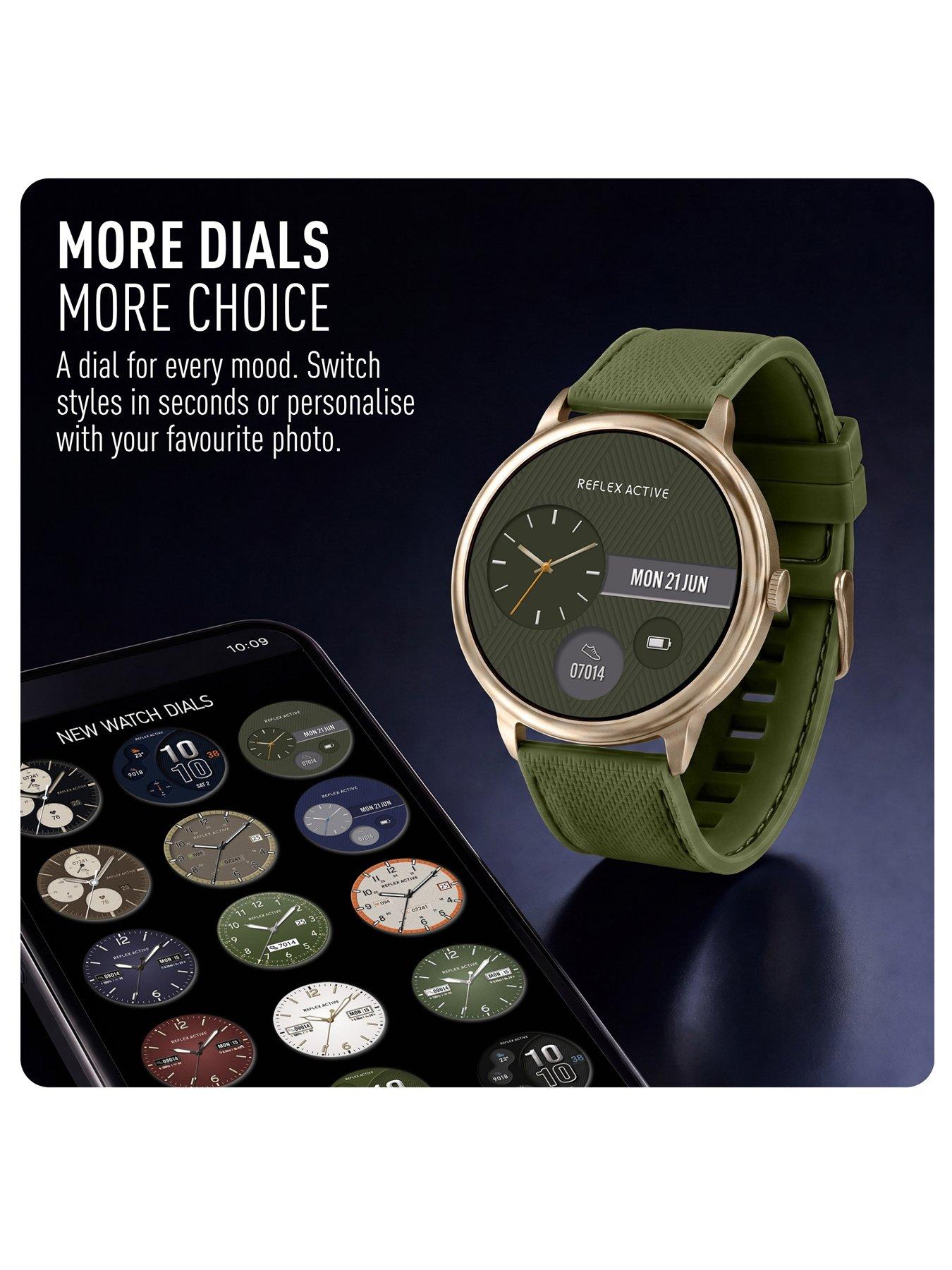 Image 6 of 8 of Reflex Active Spectra Khaki Silicone Strap Smart Watch