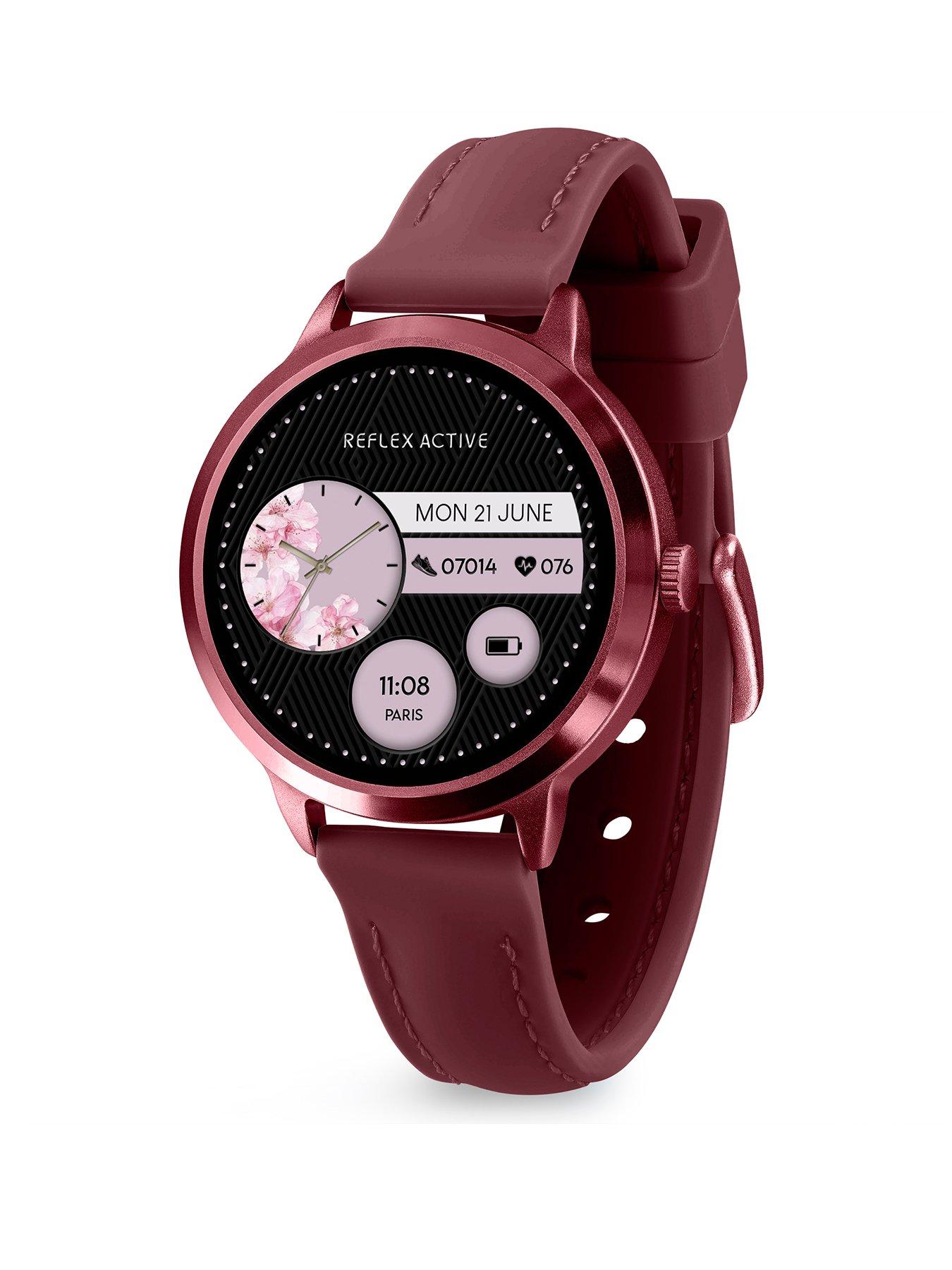 Image 1 of 7 of Reflex Active Spectra Burgundy Silicone Strap Smart Watch