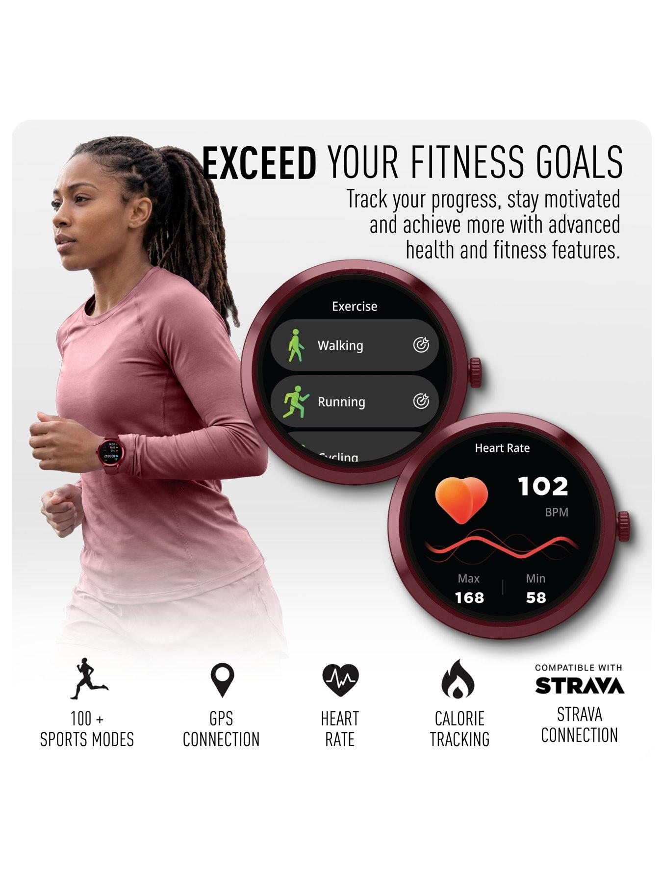 Image 2 of 7 of Reflex Active Spectra Burgundy Silicone Strap Smart Watch