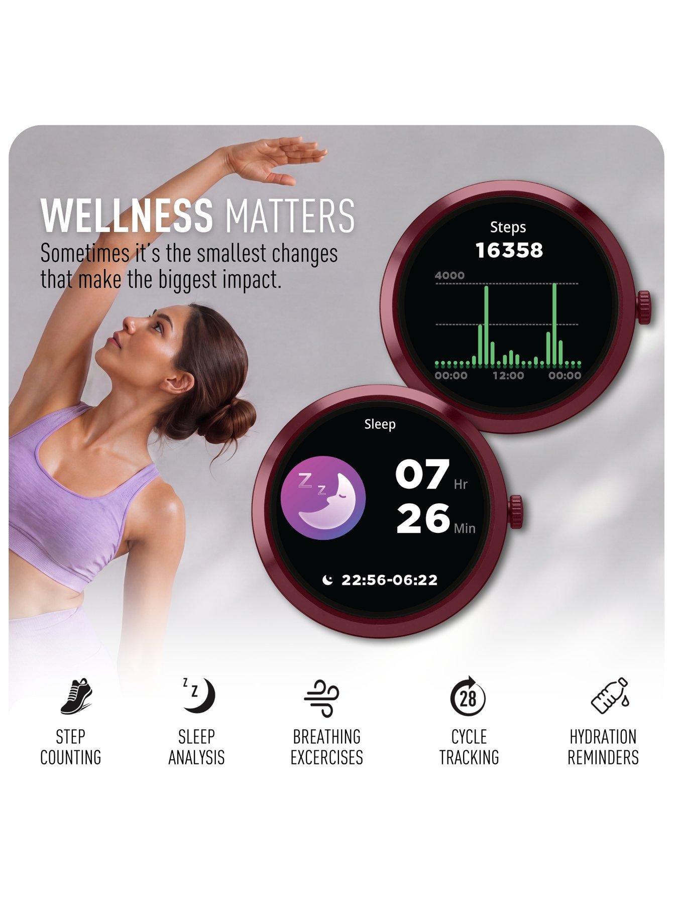 Image 3 of 7 of Reflex Active Spectra Burgundy Silicone Strap Smart Watch