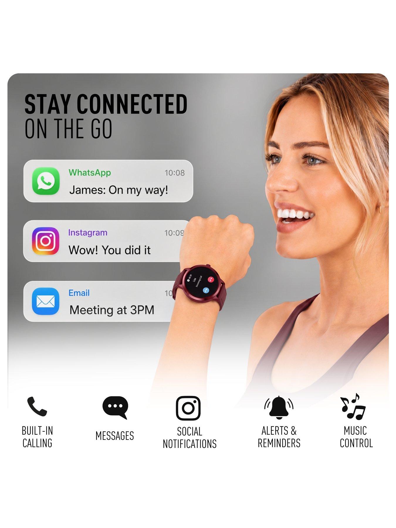 Image 4 of 7 of Reflex Active Spectra Burgundy Silicone Strap Smart Watch