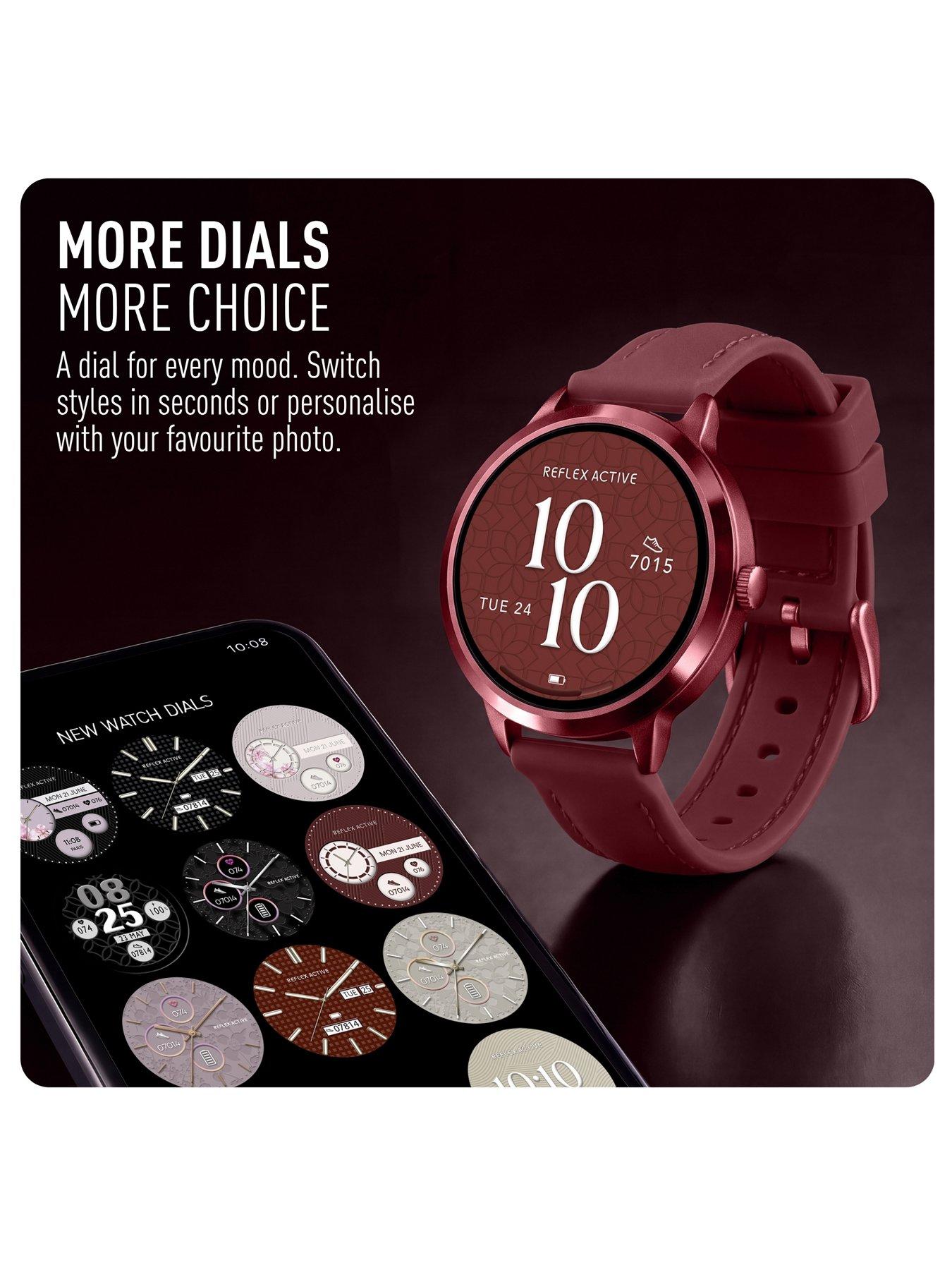 Image 6 of 7 of Reflex Active Spectra Burgundy Silicone Strap Smart Watch
