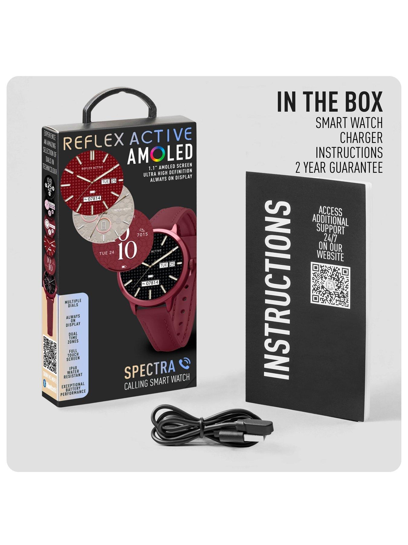 Image 7 of 7 of Reflex Active Spectra Burgundy Silicone Strap Smart Watch