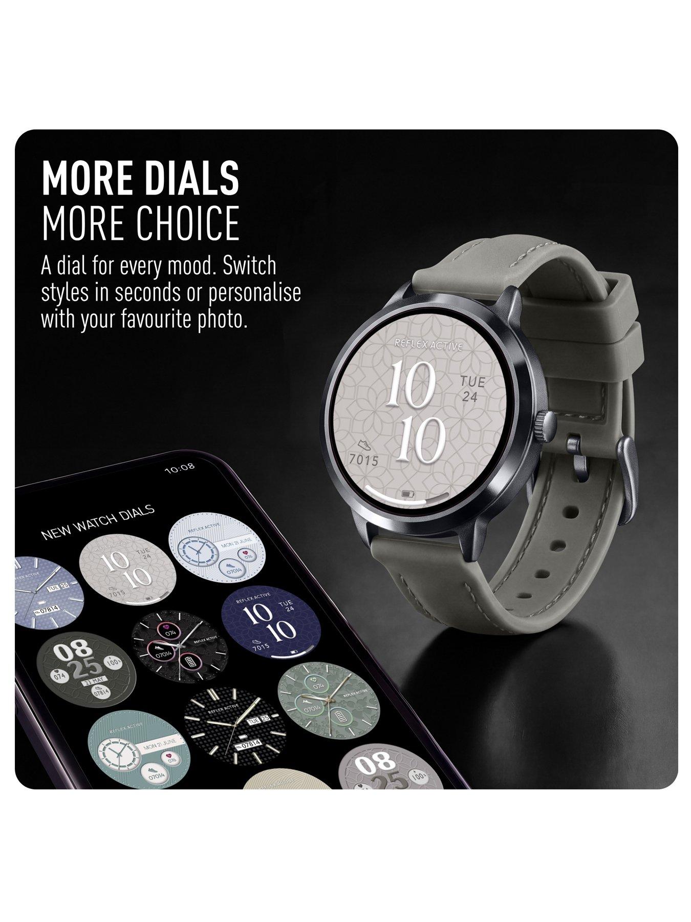 Image 6 of 8 of Reflex Active Spectra Cool Grey Silicone Strap Smart Watch