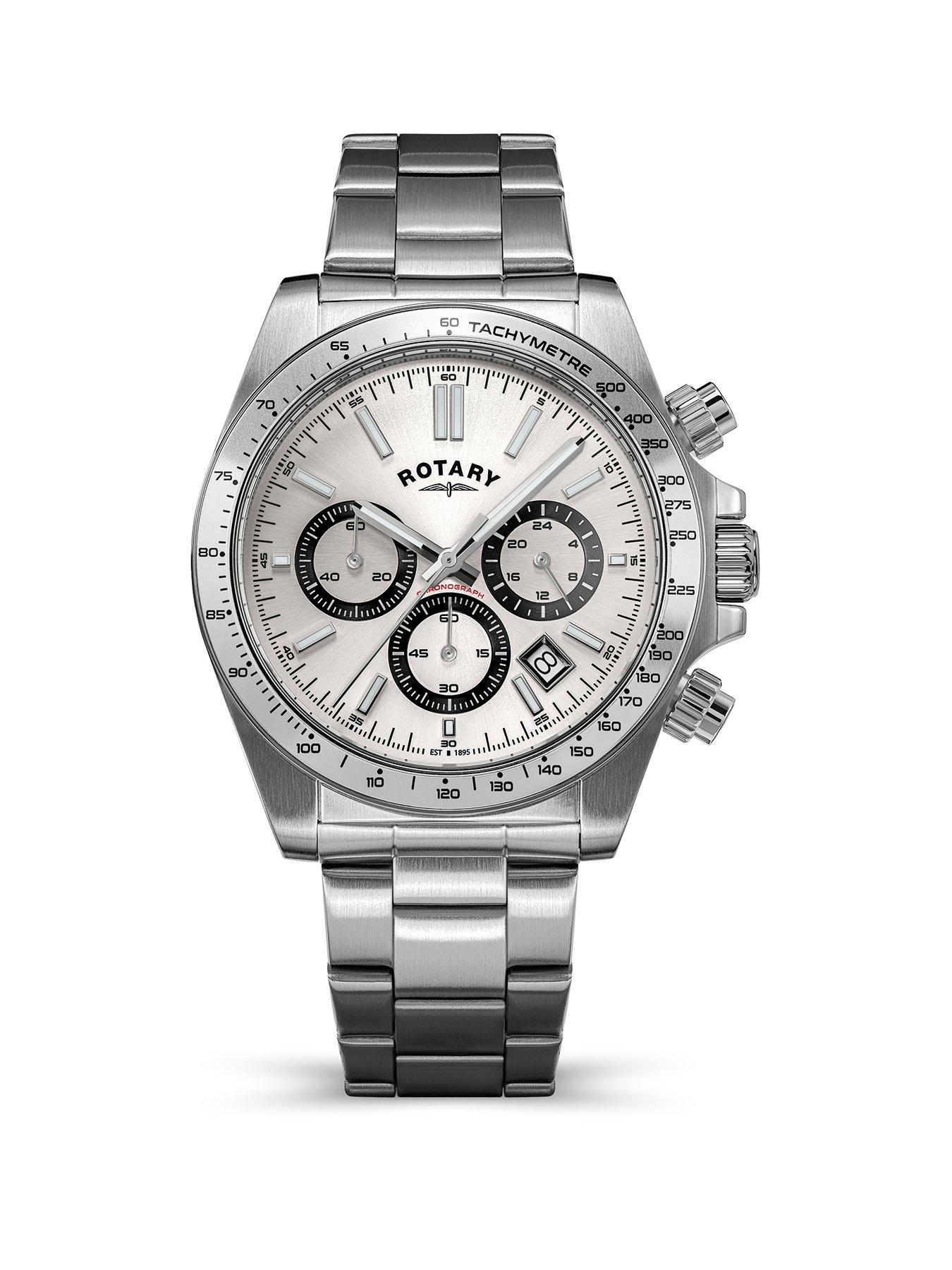 Rotary Rotary Men's Chronograph White Dial Stainless Steel Bracelet Watch
