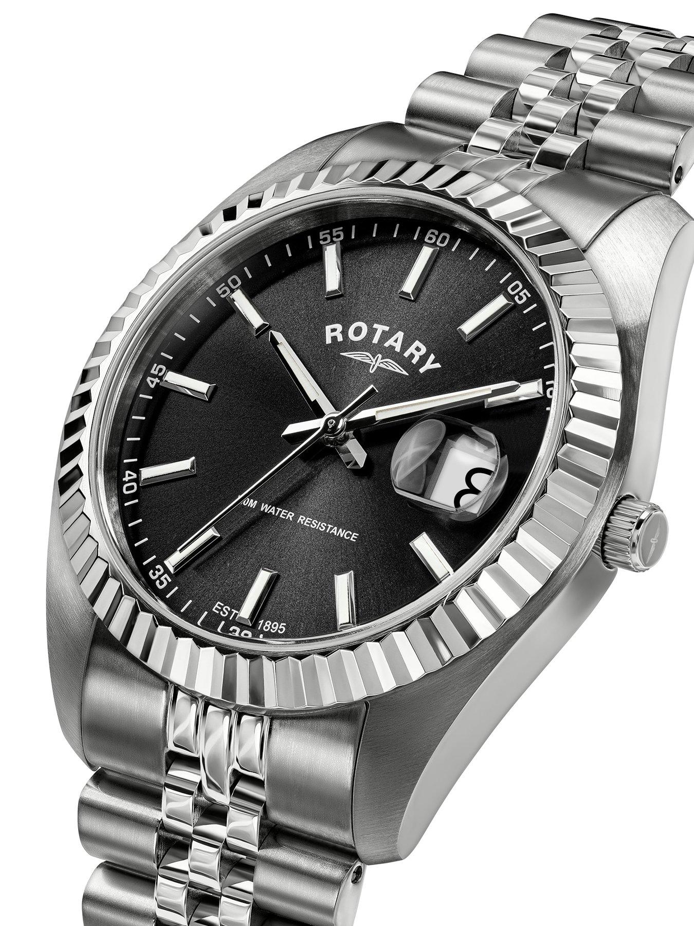 Image 2 of 6 of Rotary Men's Black Dial Stainless Steel Bracelet Watch