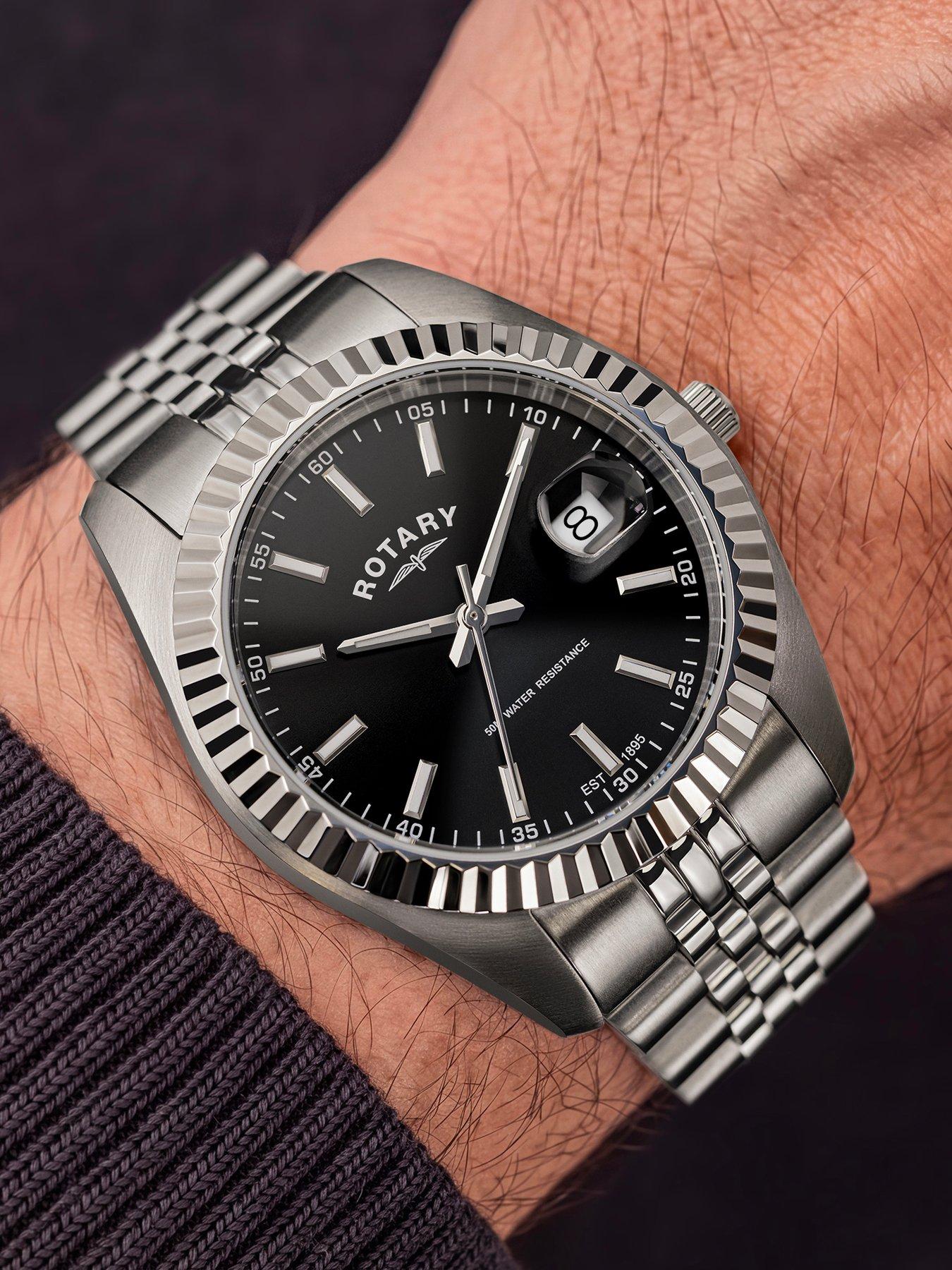Image 3 of 6 of Rotary Men's Black Dial Stainless Steel Bracelet Watch