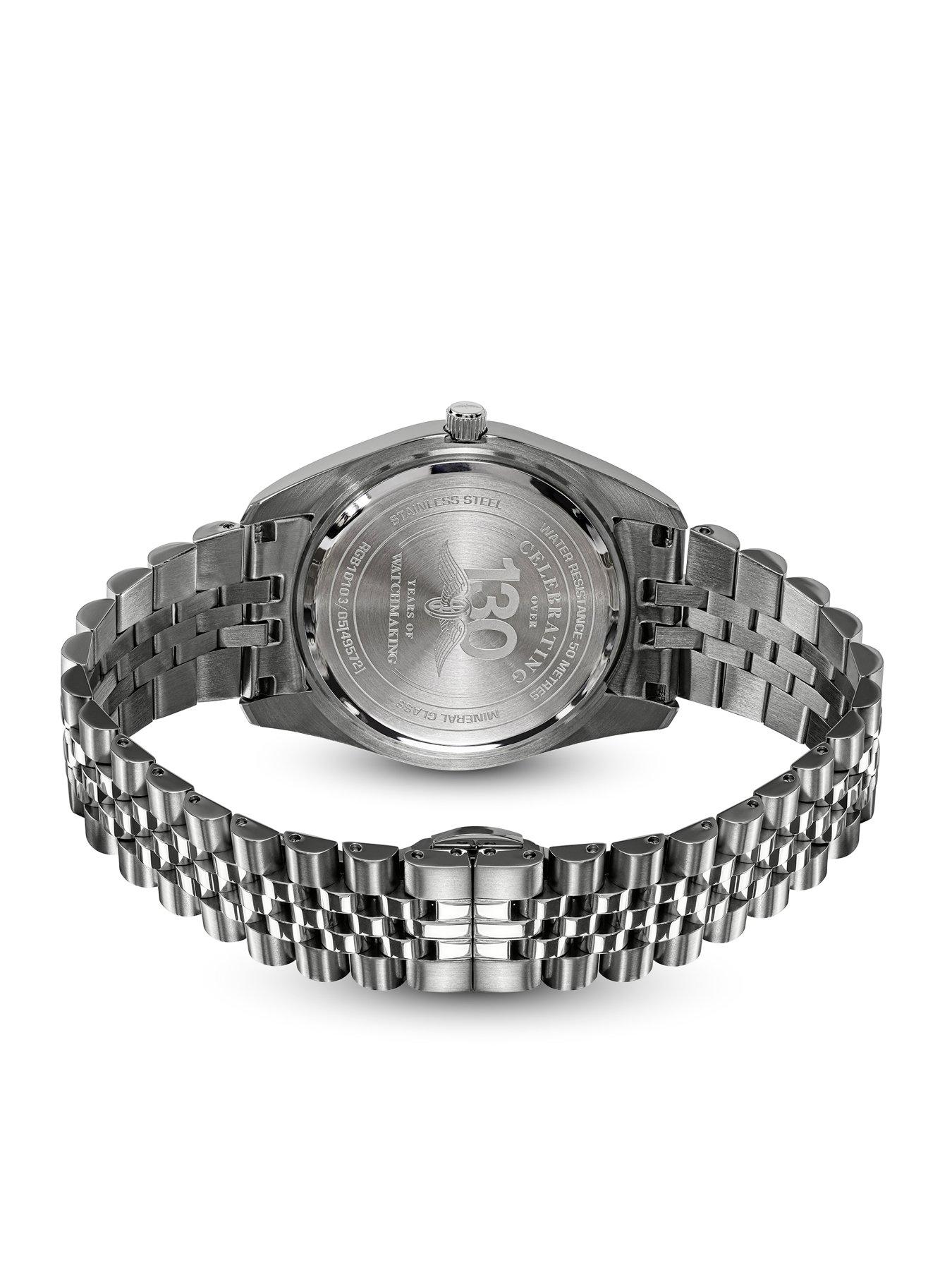 Image 4 of 6 of Rotary Men's Blue Dial Stainless Steel Bracelet Watch