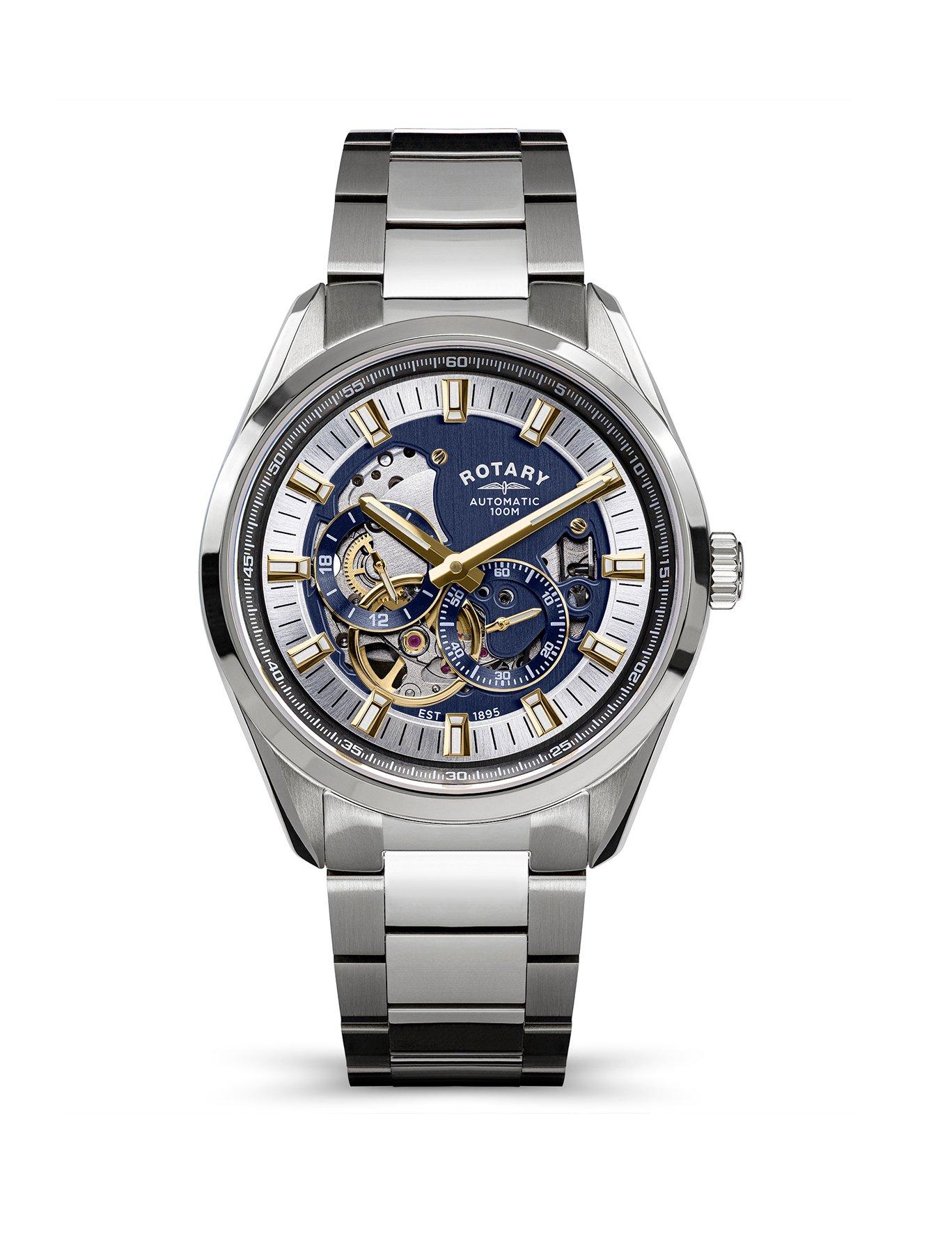 Rotary Rotary Men's  Seamatic Eclipse SS Bracelet Blue Dial 100m