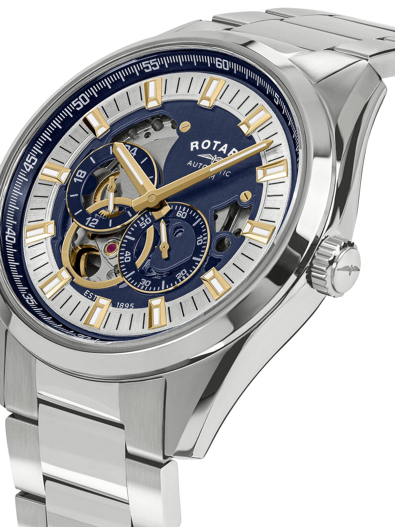 Image 2 of 6 of Rotary Men's  Seamatic Eclipse SS Bracelet Blue Dial 100m