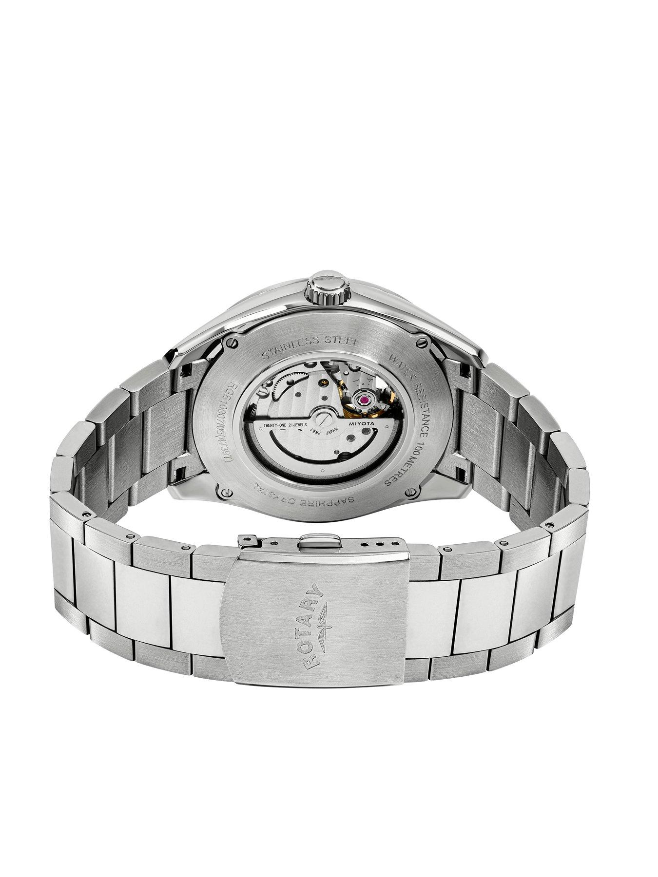 Image 4 of 6 of Rotary Men's  Seamatic Eclipse SS Bracelet Blue Dial 100m