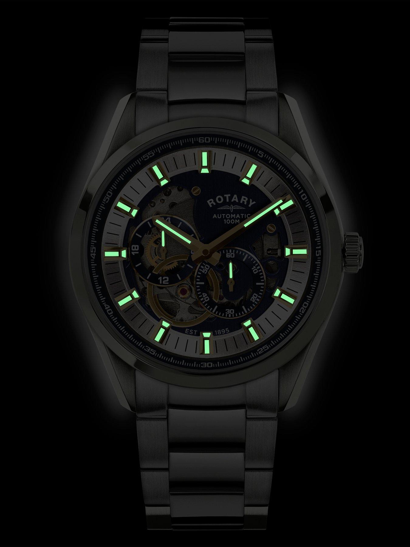Image 5 of 6 of Rotary Men's  Seamatic Eclipse SS Bracelet Blue Dial 100m