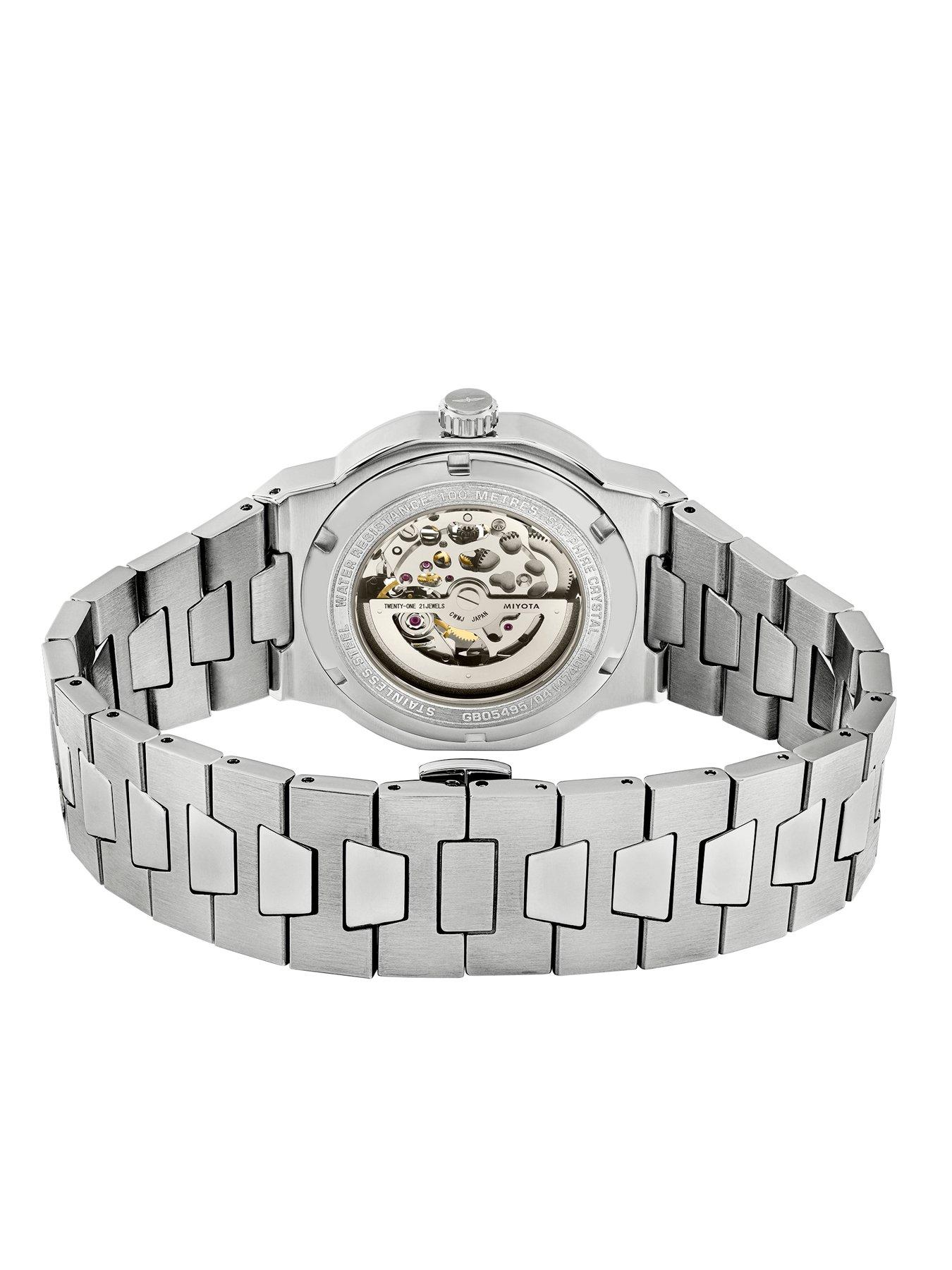 Image 4 of 7 of Rotary Men's Regent Skeleton Automatic SS Bracelet Black Dial 100m