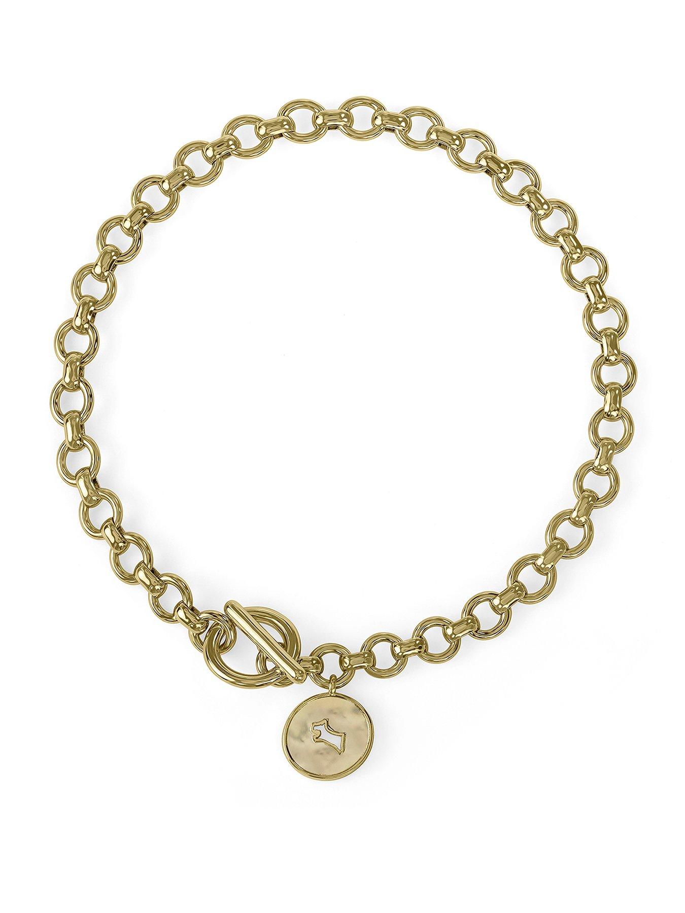 Radley 18ct Gold Plated T-Bar Bracelet with Hanging Charm