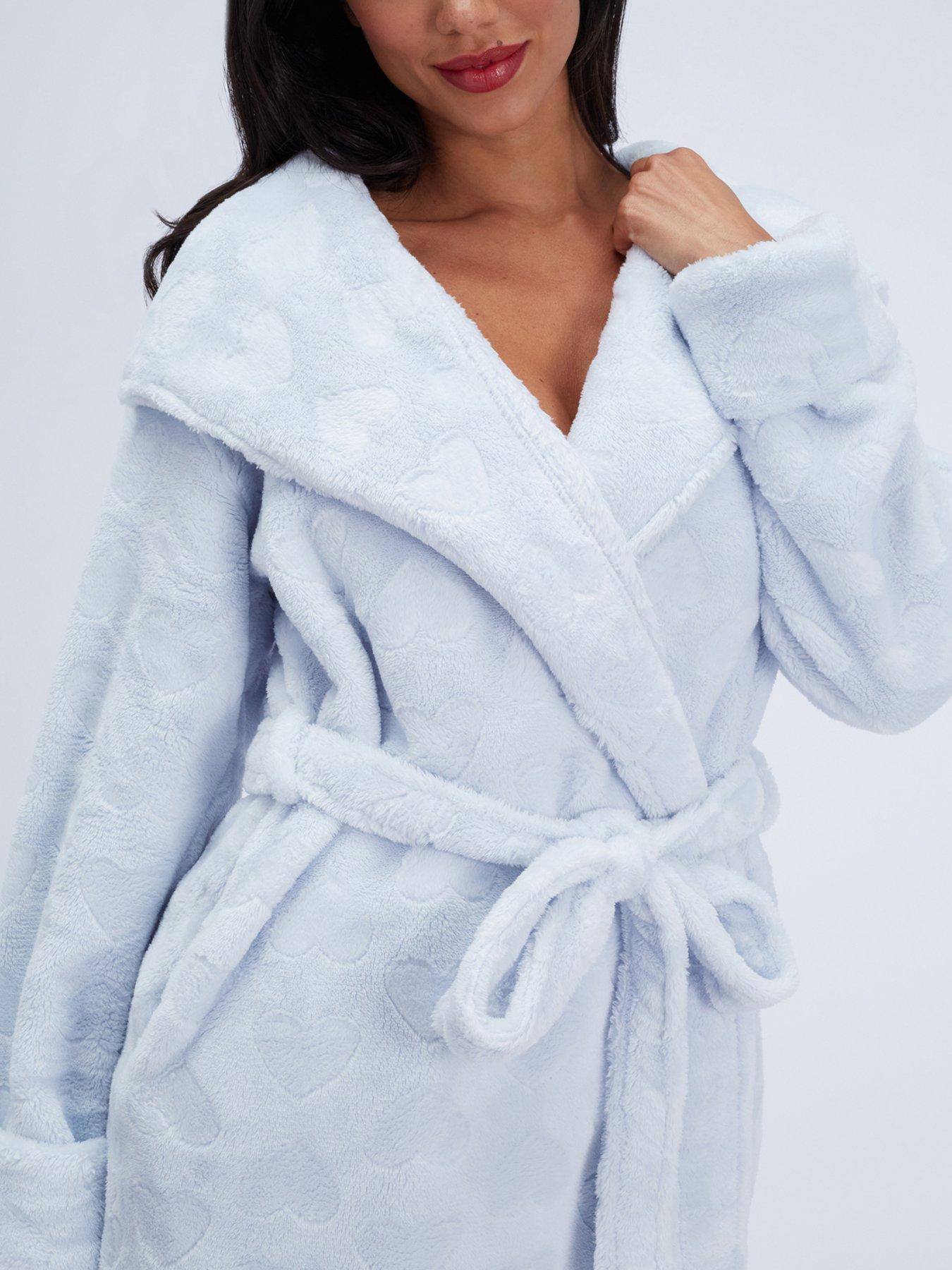 Image 4 of 6 of Boux Avenue Fluffy Heart Short Gown - Blue