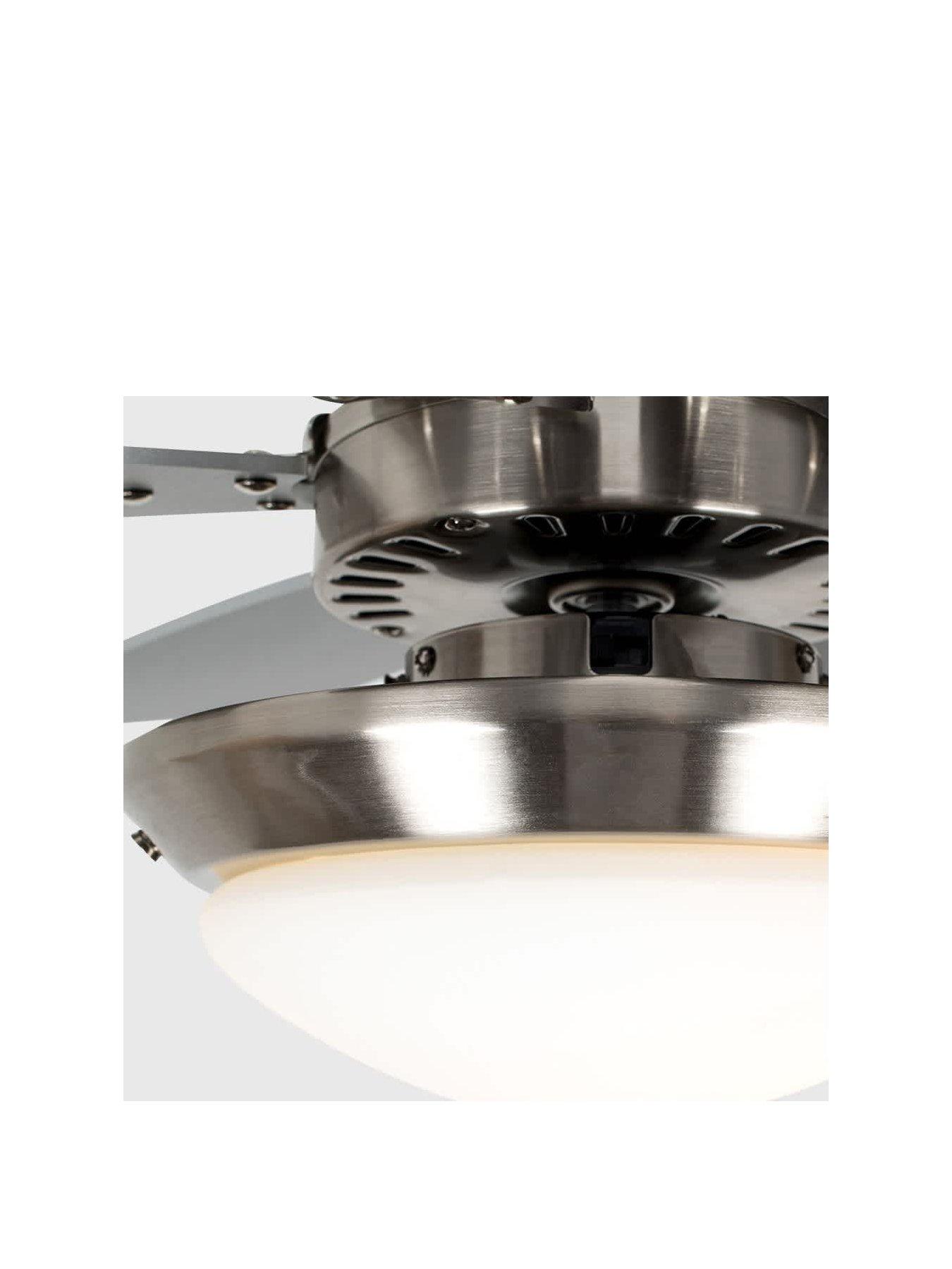 Image 2 of 5 of ValueLights Spitfire Brushed Chrome 30 Ceiling Fan With Light