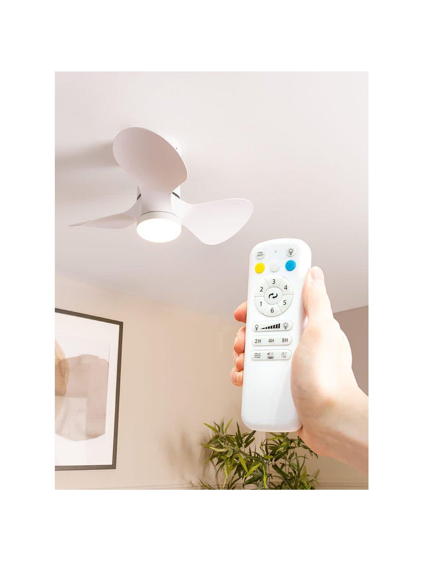 Image 2 of 5 of ValueLights Matt White 24" 3 Blade Ceiling Fan with integrated LED Light and Remote Control