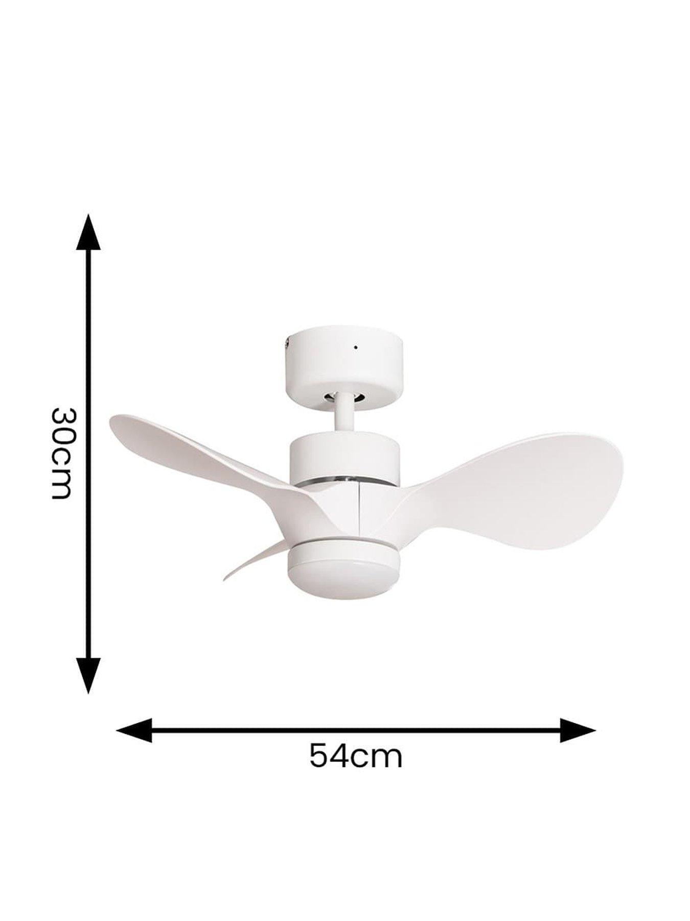 Image 5 of 5 of ValueLights Matt White 24" 3 Blade Ceiling Fan with integrated LED Light and Remote Control