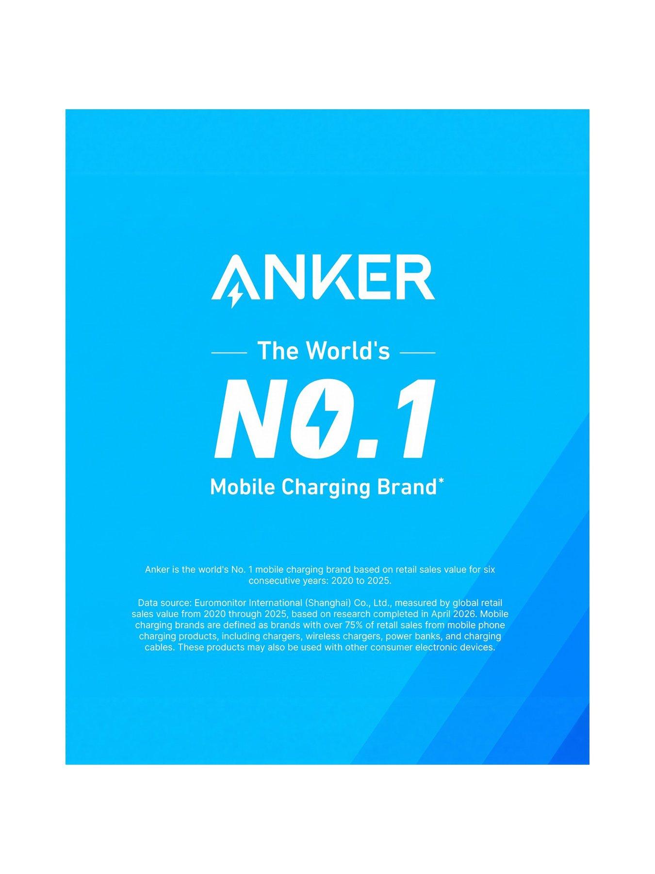 Image 2 of 7 of Anker Zolo Power Bank, 10,000mAh 22.5W with Built-in USB-C Cable, White