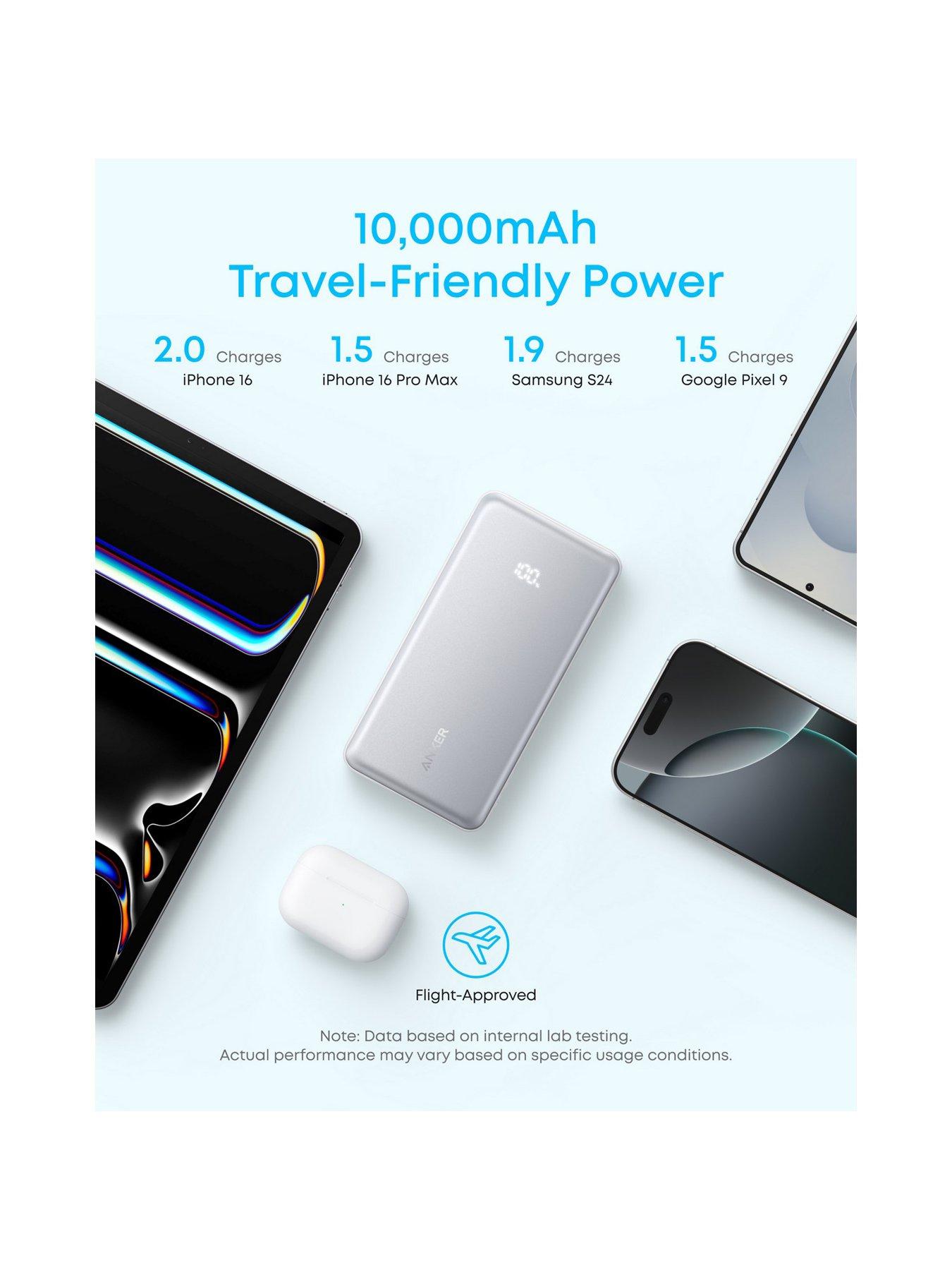 Image 4 of 7 of Anker Zolo Power Bank, 10,000mAh 22.5W with Built-in USB-C Cable, White