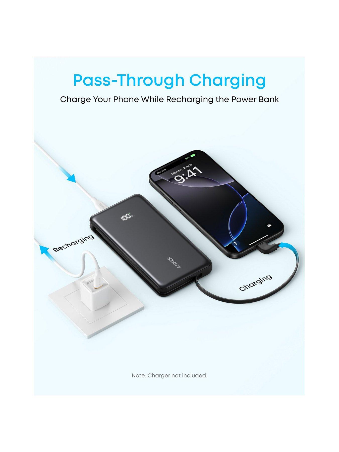 Image 6 of 7 of Anker Zolo Power Bank, 10,000mAh 22.5W with Built-in USB-C Cable, White