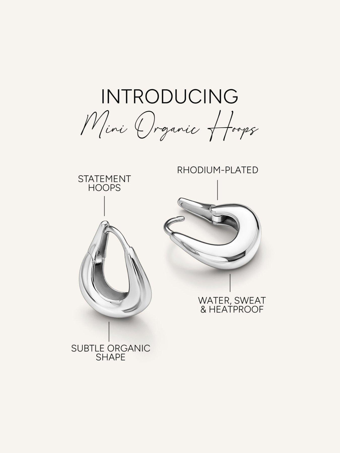 Image 4 of 5 of Abbott Lyon Platinum Plated Mini Hoop Earrings - Silver