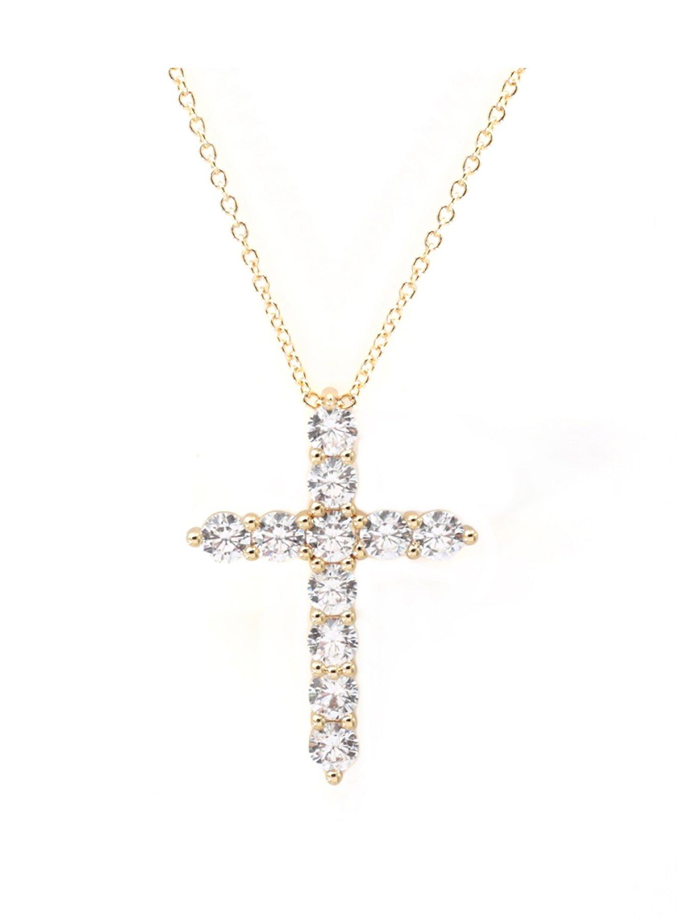 Image 1 of 2 of Say It With The Amara Signature Cross Pendant Necklace - Yellow Gold