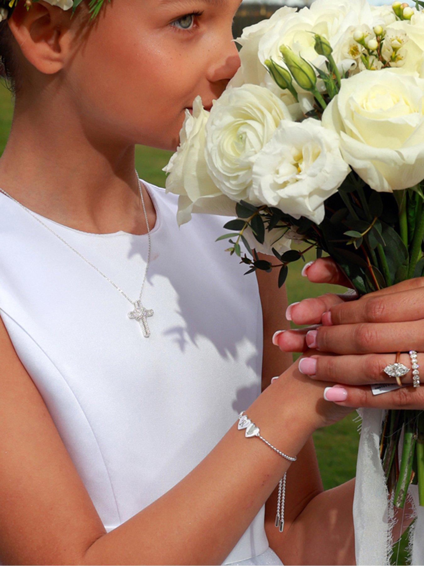 Image 2 of 2 of Say It With Forever Cross Crystal-Look Silver Tone Necklace - Silver