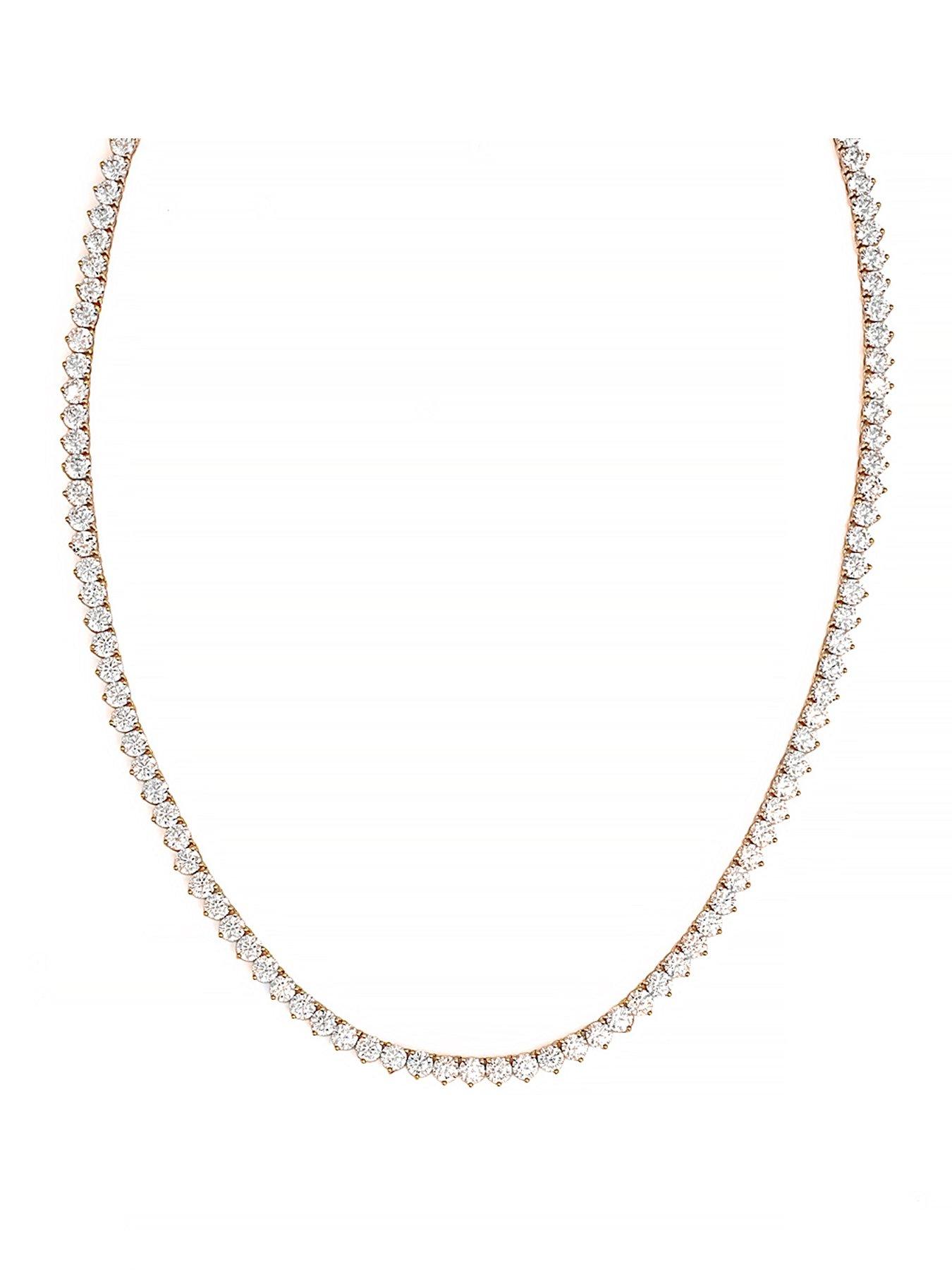 Image 1 of 2 of Say It With Heart Tennis Stone Necklace - Rose Gold
