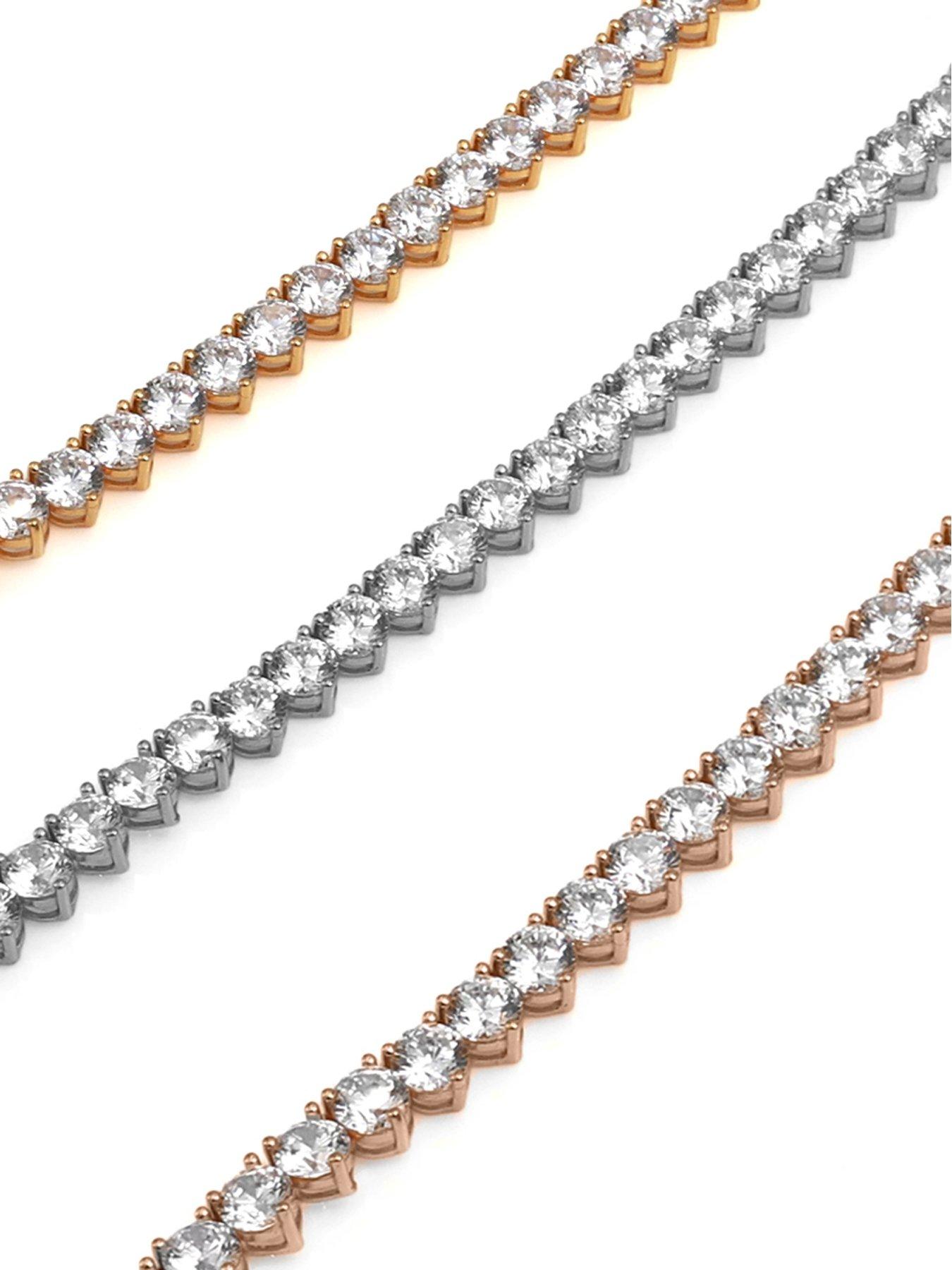 Image 2 of 2 of Say It With Heart Tennis Stone Necklace - Rose Gold