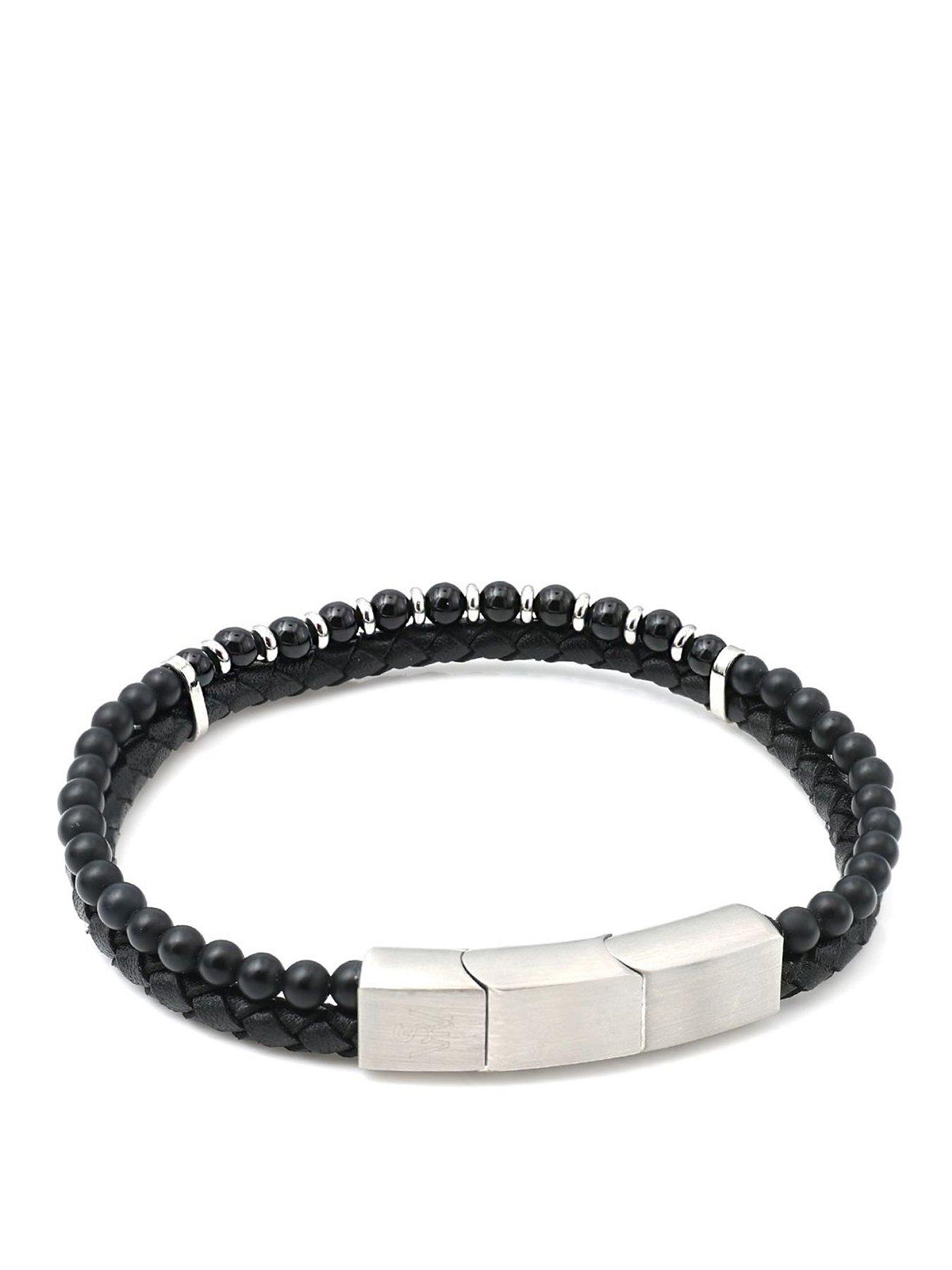 Image 1 of 2 of Say It With Black Beaded Bracelet