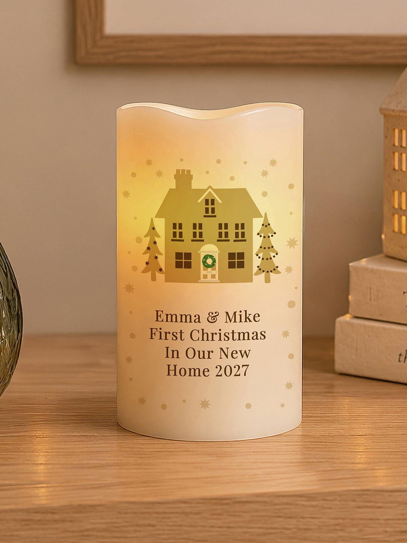 Image 1 of 3 of The Personalised Memento Company Personalised Festive Village LED Candle